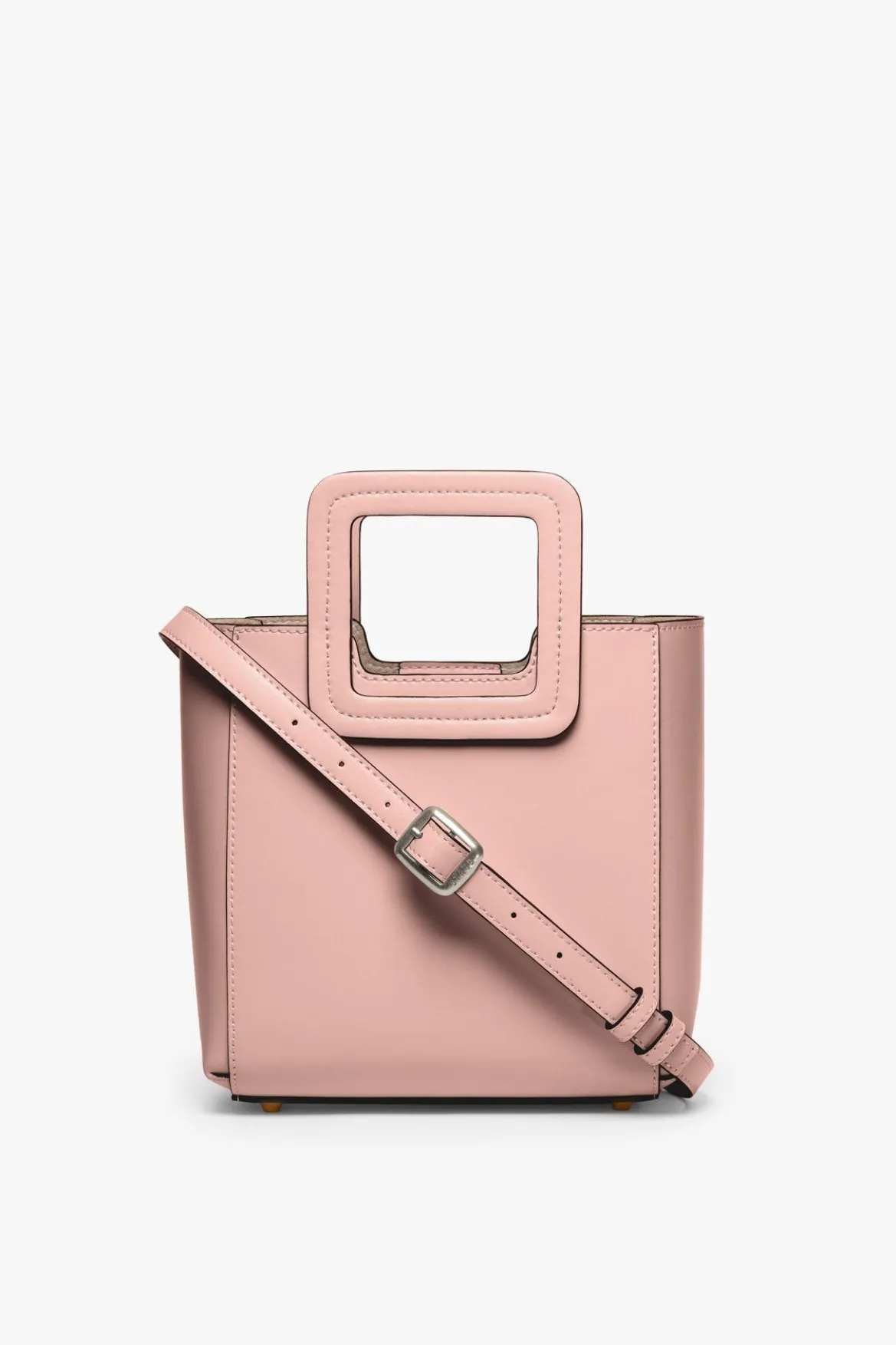 STAUD MINI SHIRLEY LEATHER BAG | DARK BLUSH
