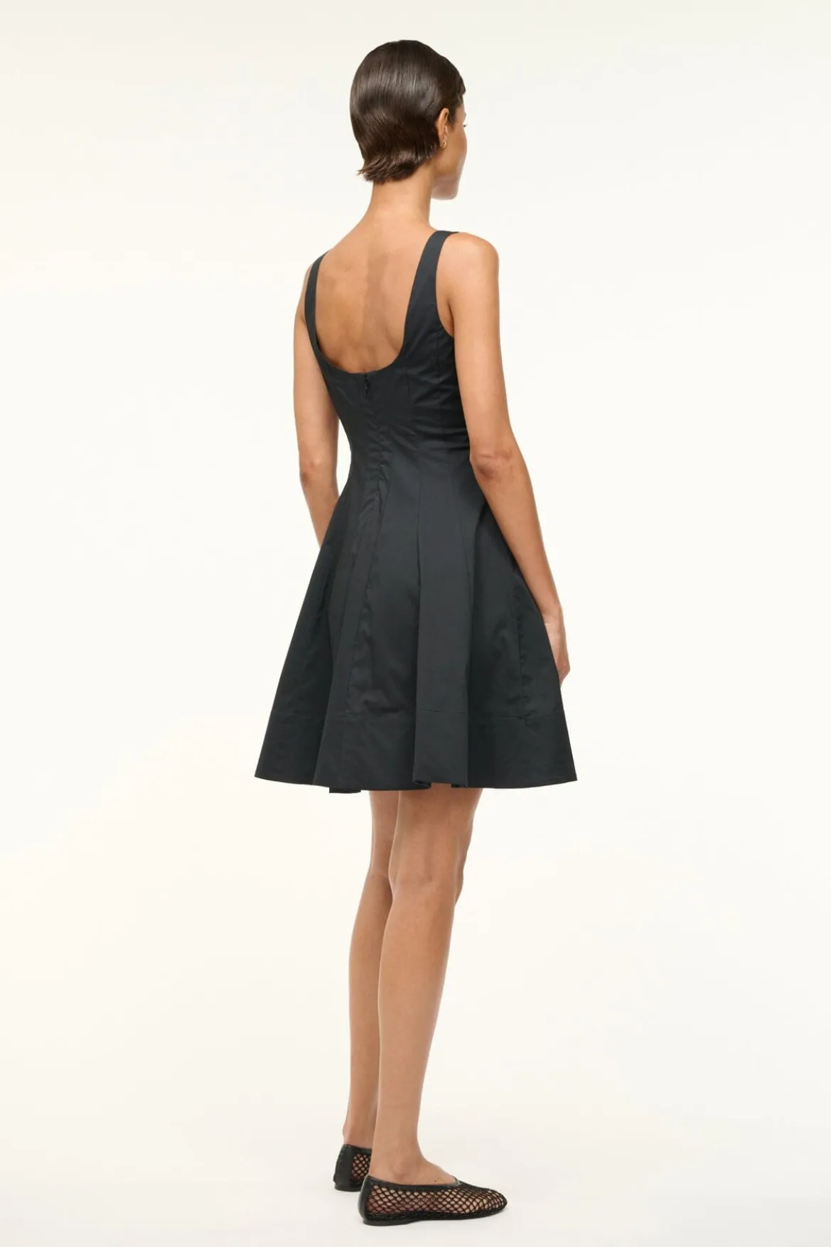 STAUD MINI WELLS DRESS BLACK