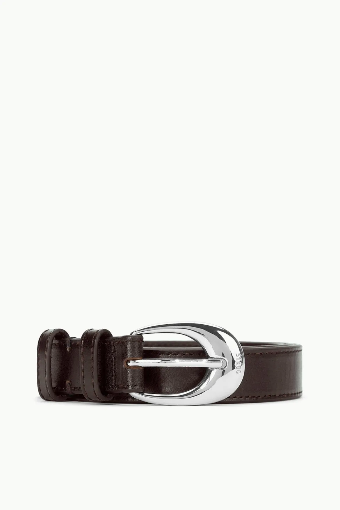 STAUD MOON BUCKLE BELT - 26MM MAHOGANY SILVER