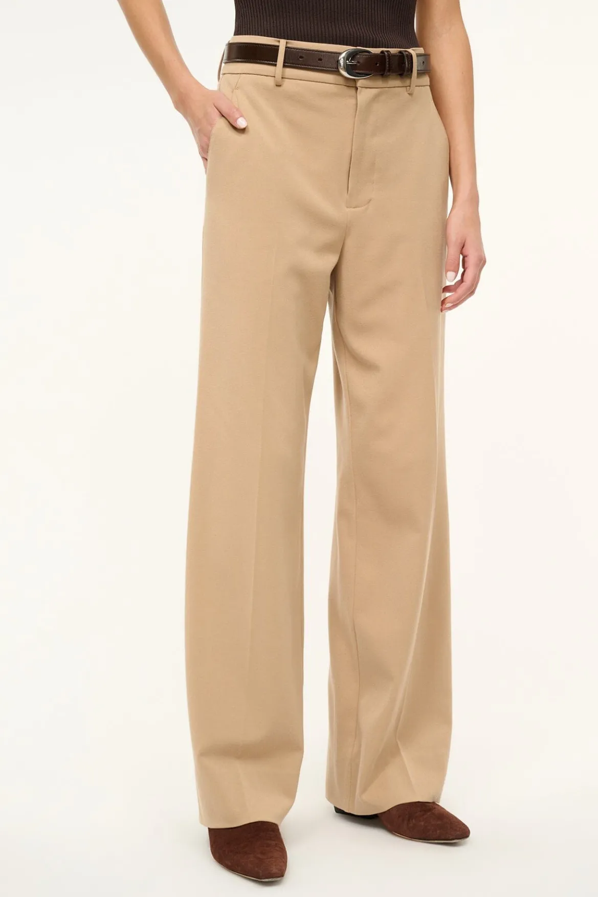 STAUD MOON BUCKLE BELT - 26MM MAHOGANY SILVER