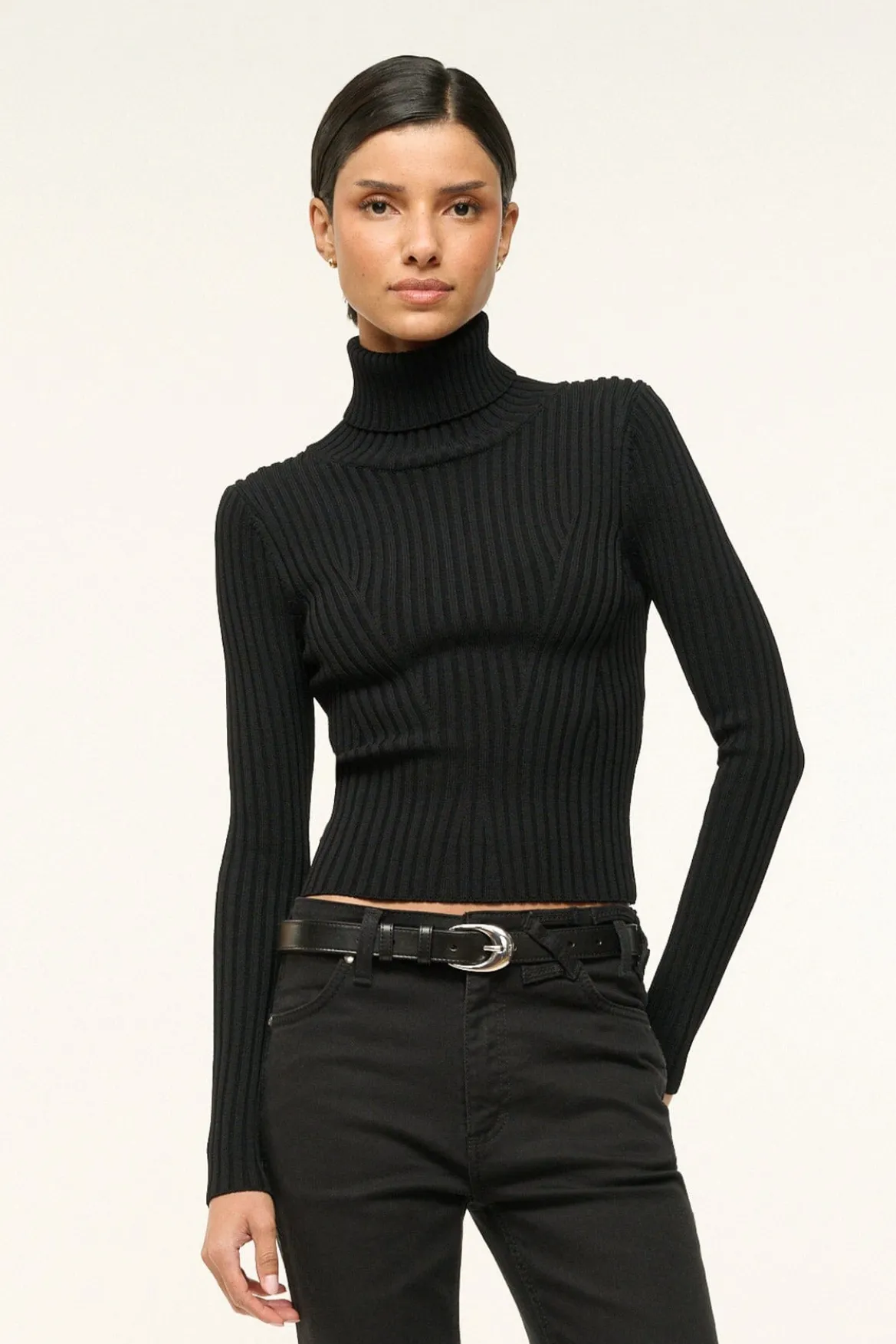 STAUD MOON BUCKLE BELT - 26MM BLACK SILVER