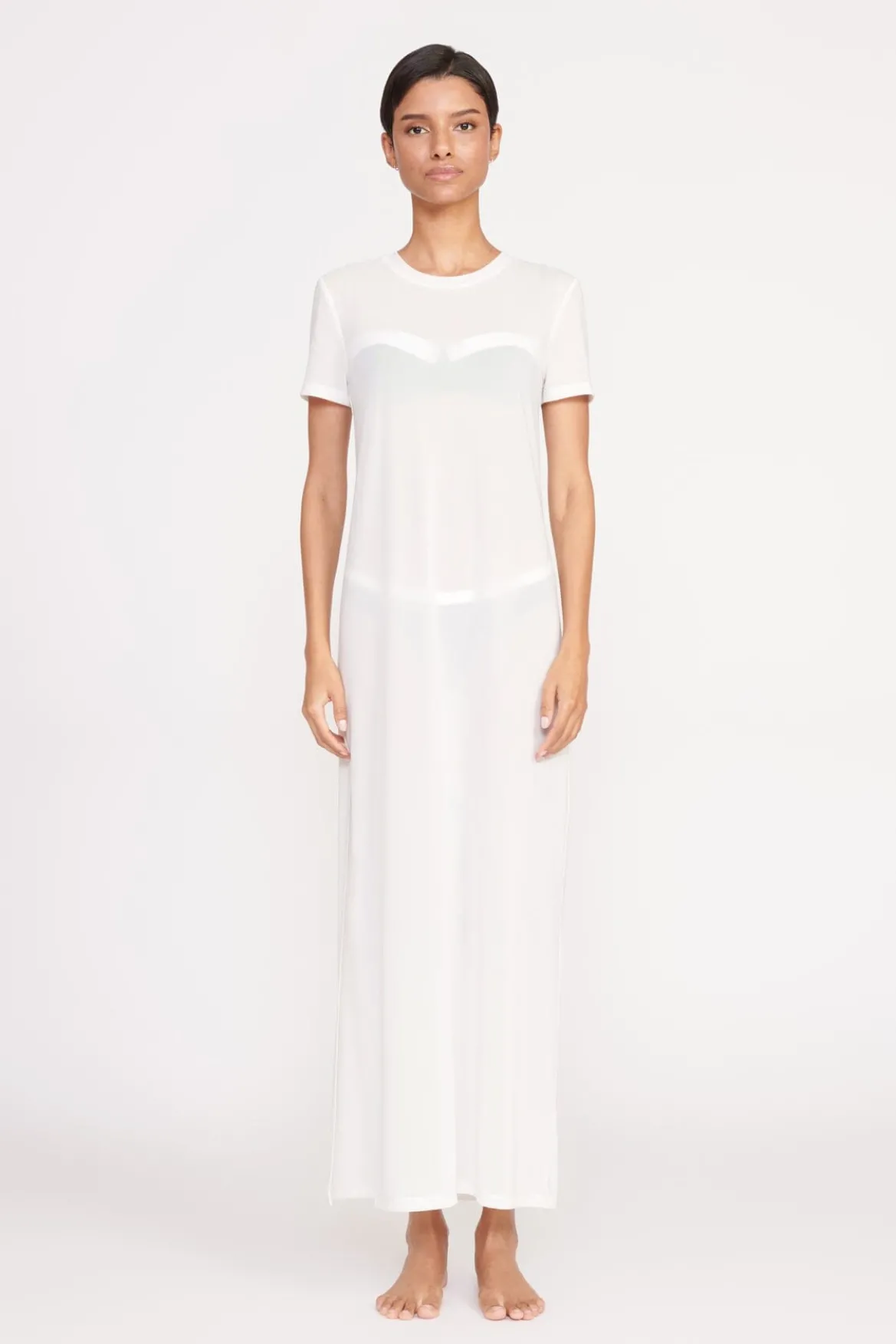 STAUD OTTILIE DRESS WHITE