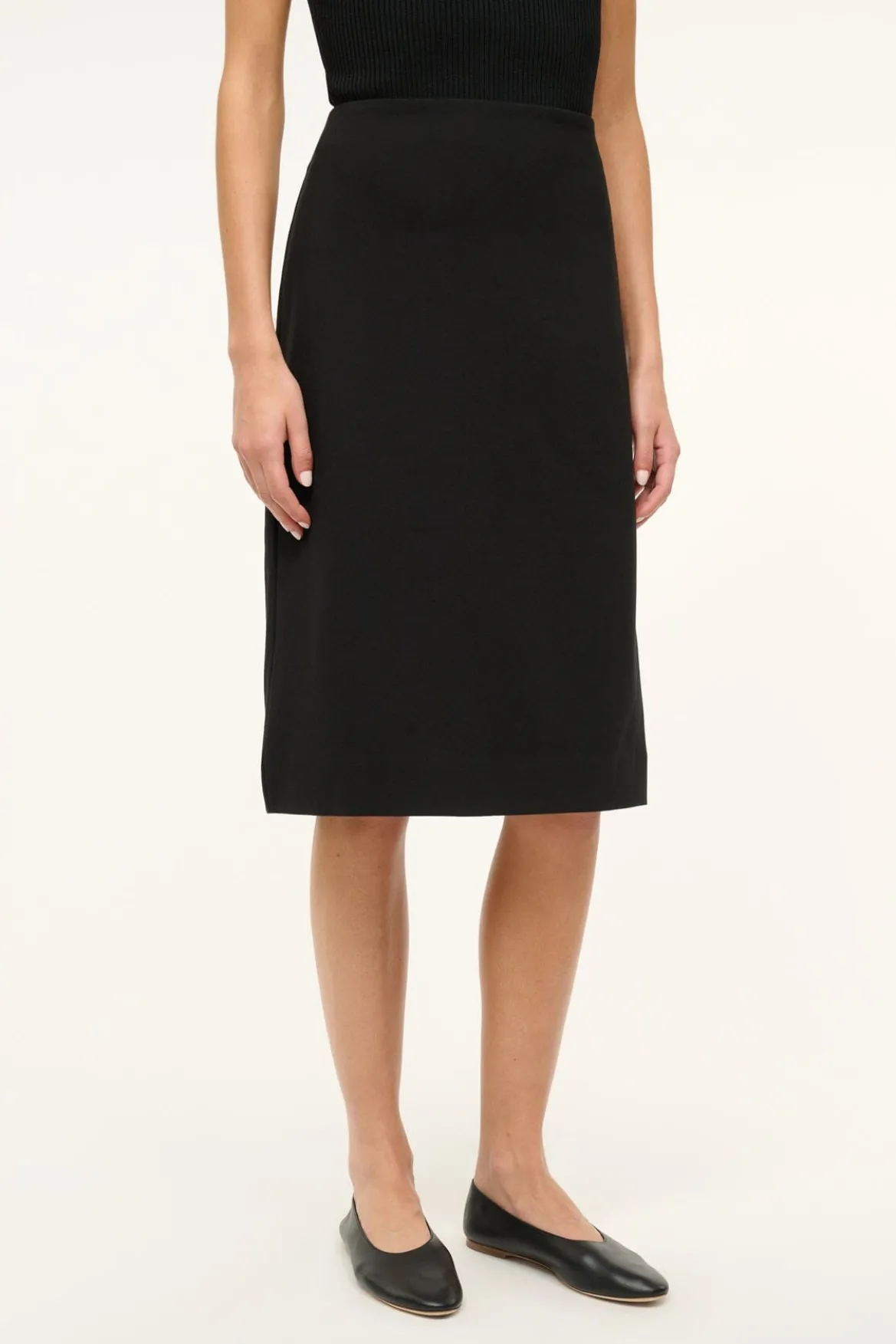 STAUD PASCALE PENCIL SKIRT BLACK