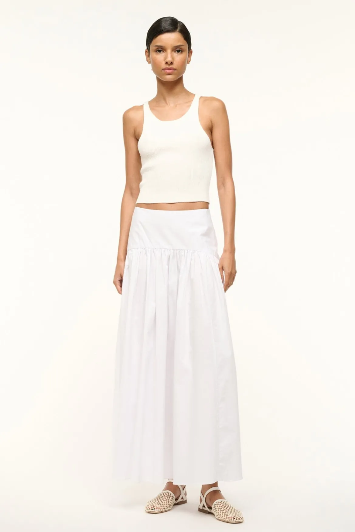 STAUD PROCIDA SKIRT WHITE