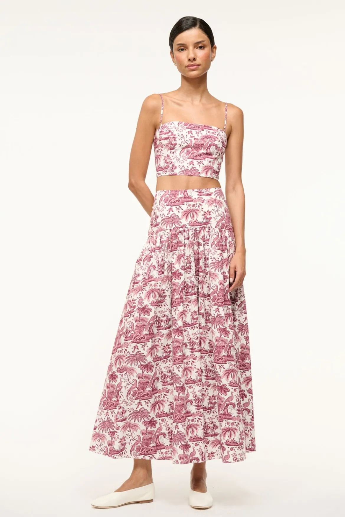 STAUD PROCIDA SKIRT BORDEAUX TOILE