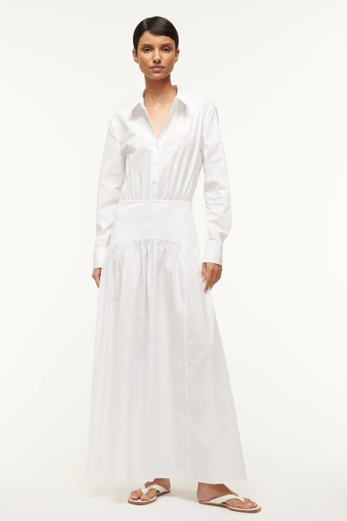 STAUD ROCCO DRESS WHITE