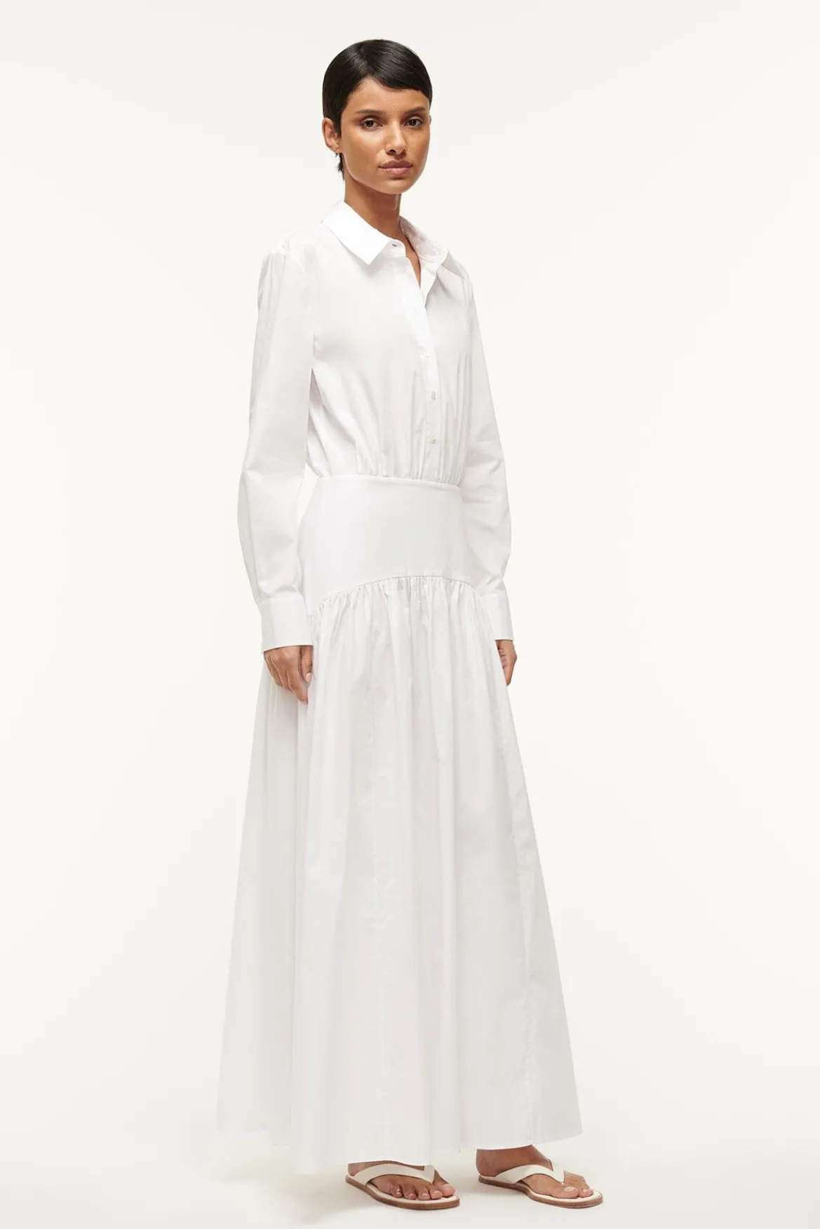 STAUD ROCCO DRESS WHITE