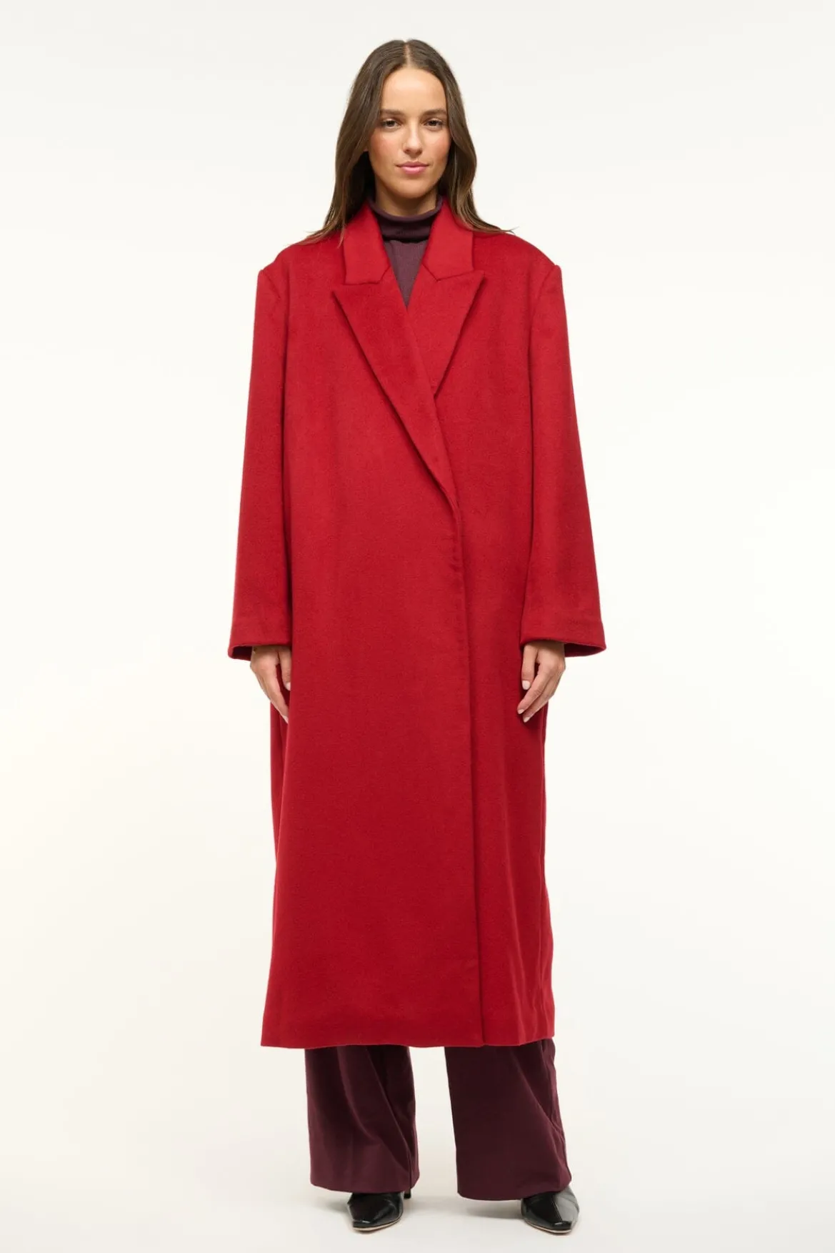 STAUD SERGE COAT ROUGE