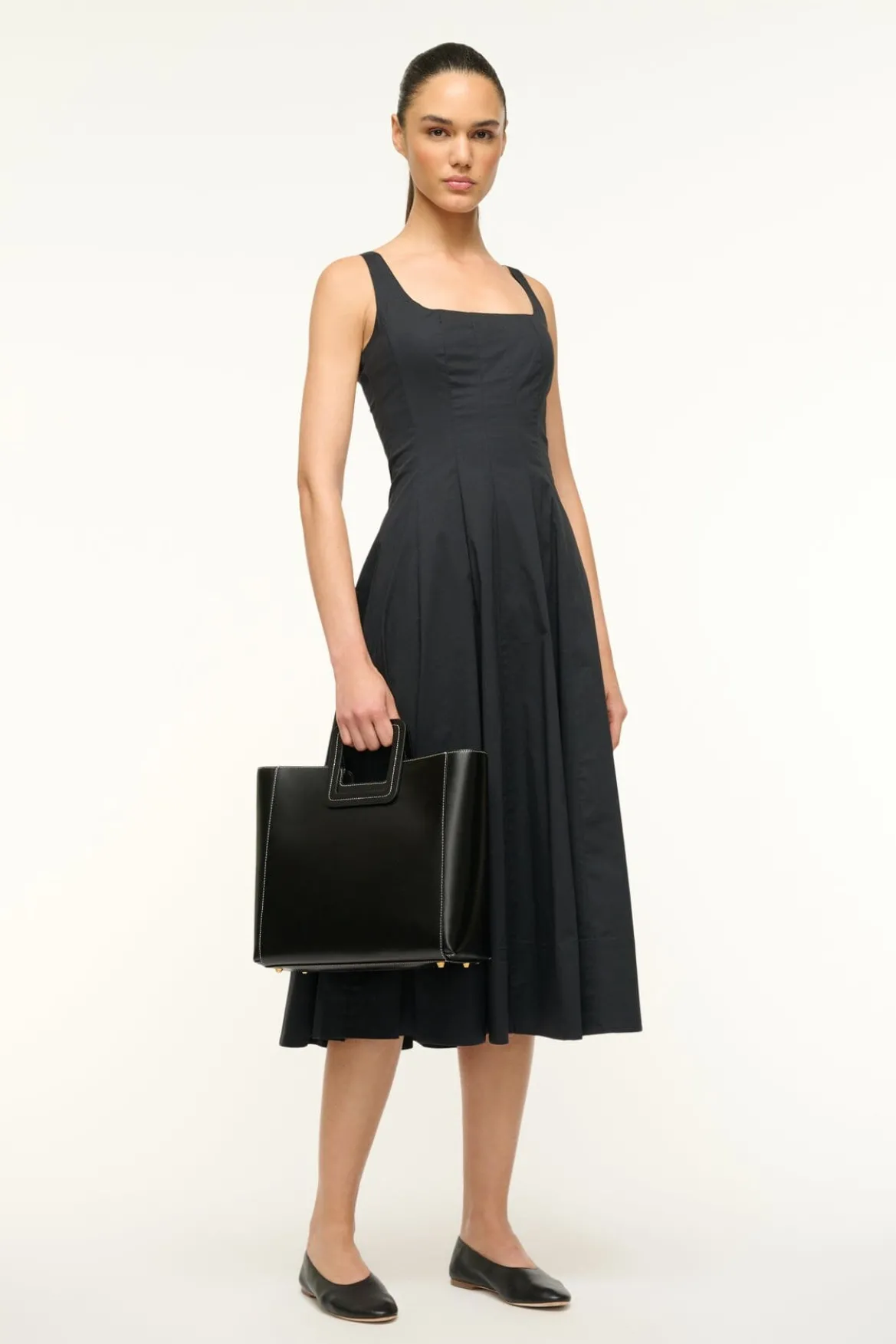 STAUD SHIRLEY LEATHER BAG | BLACK