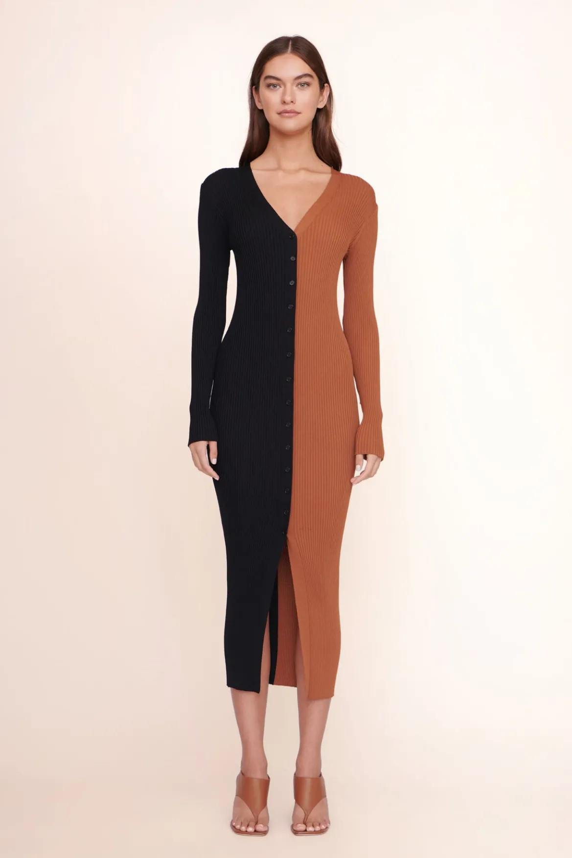 STAUD SHOKO SWEATER TAN BLACK