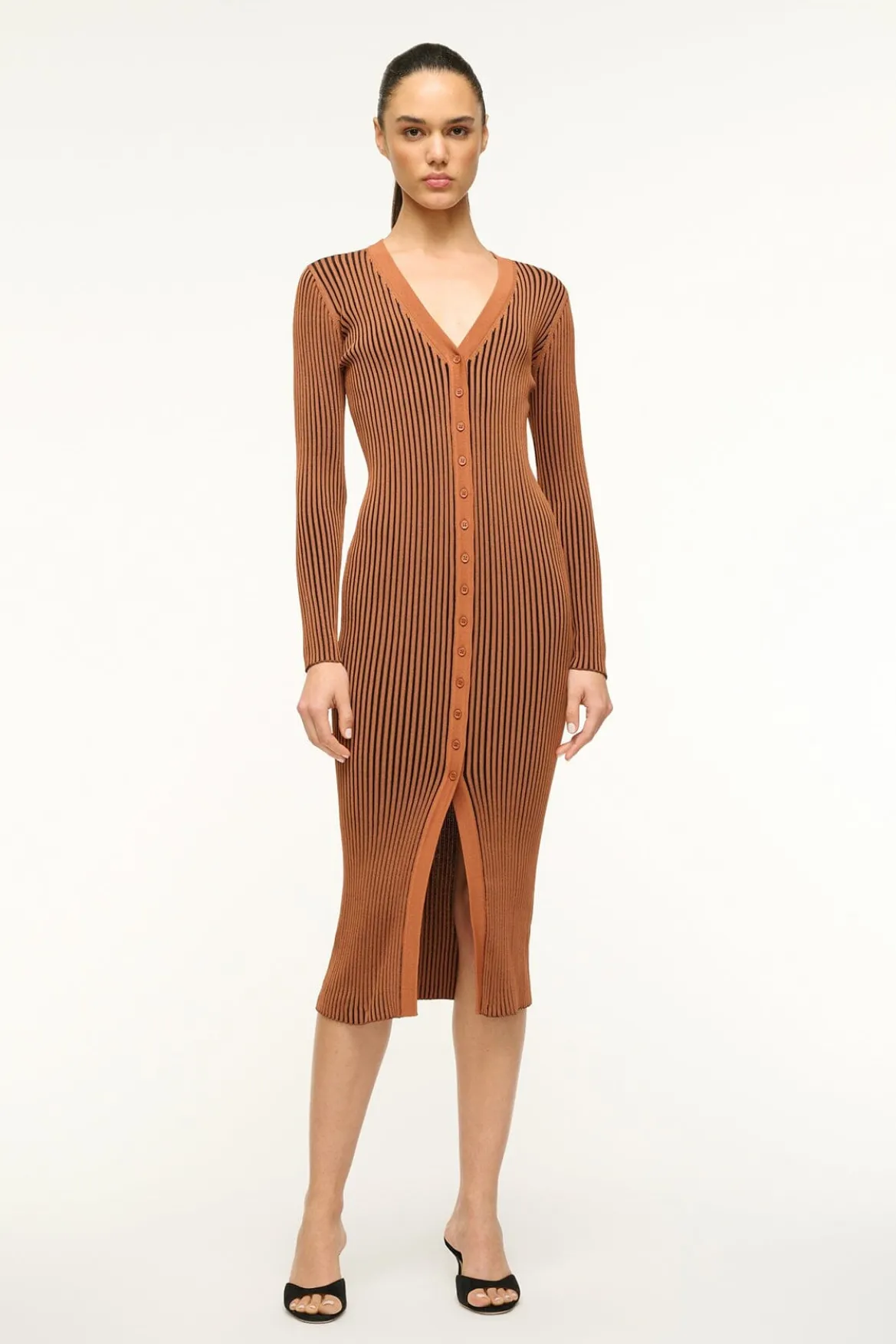 STAUD SHOKO SWEATER TAN BLACK