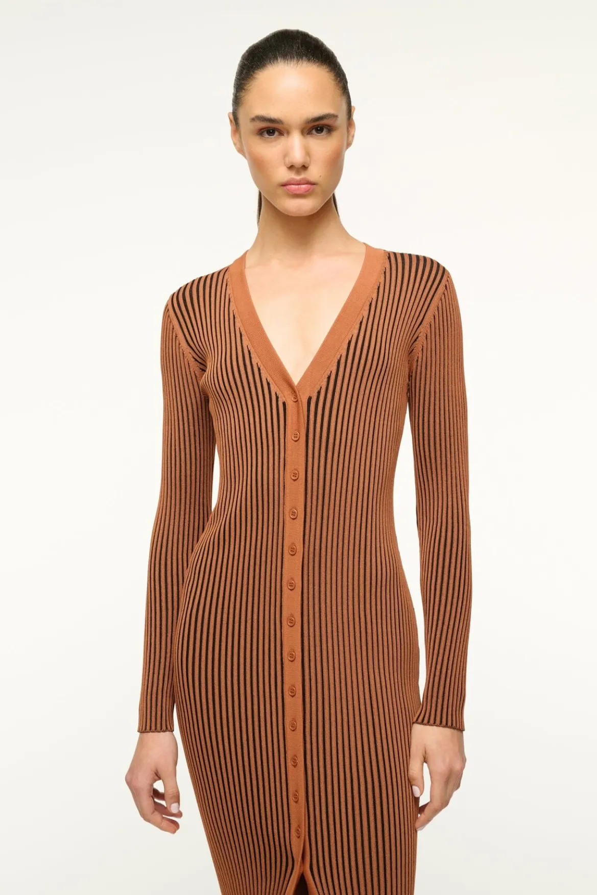 STAUD SHOKO SWEATER TAN BLACK