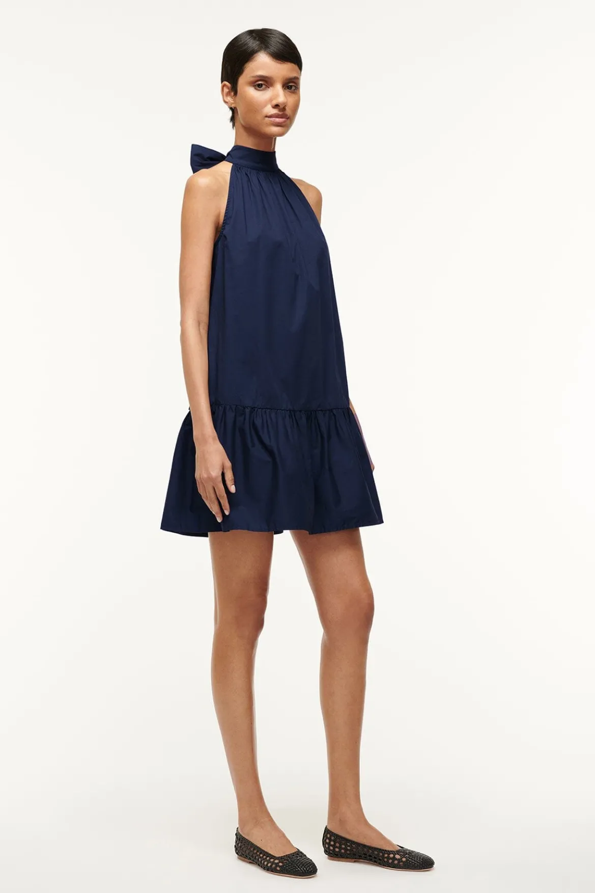 STAUD SOLANA DRESS ANTIQUE PRESSED FLOWERS