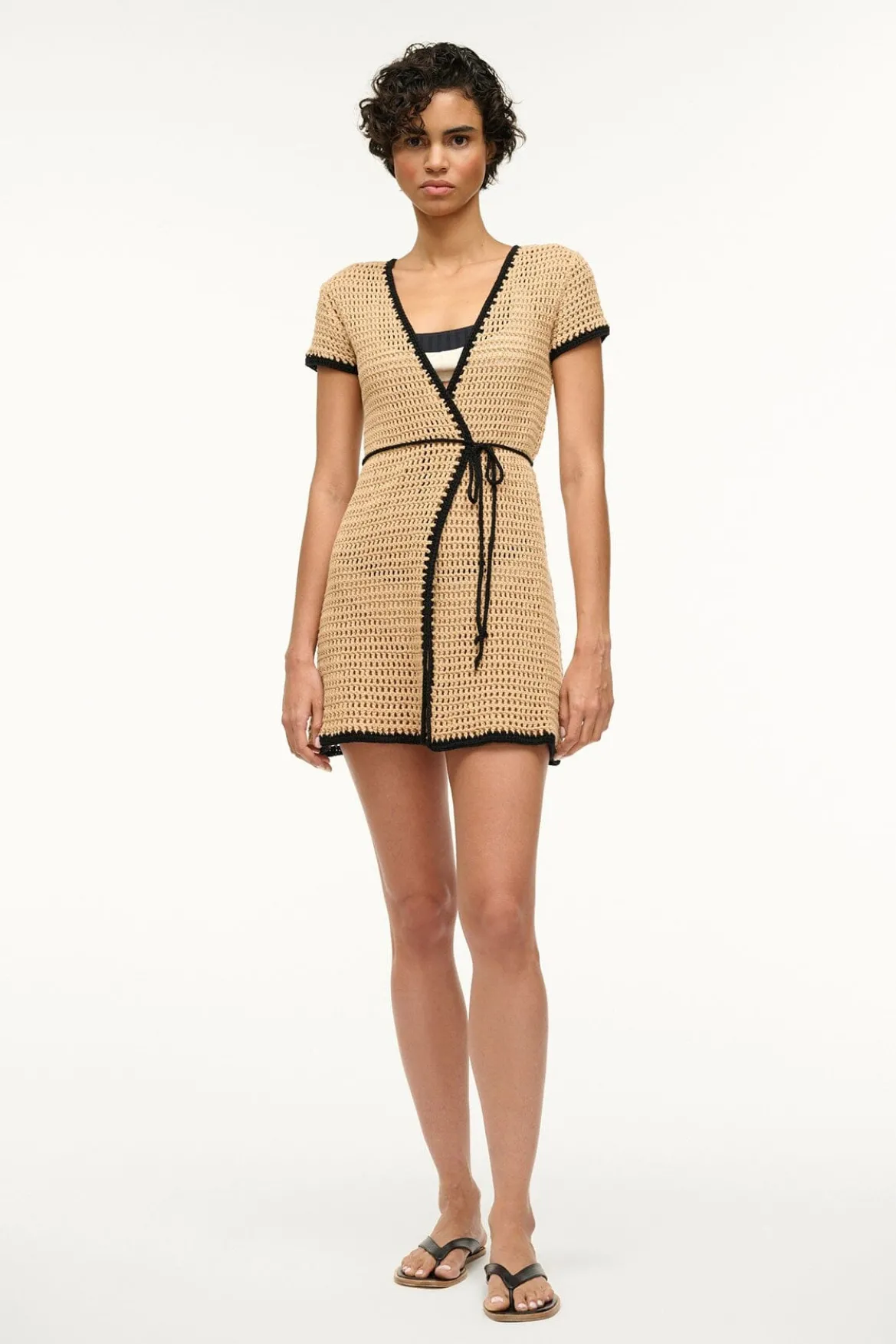 STAUD SPRITZ COVERUP DRESS NATURAL