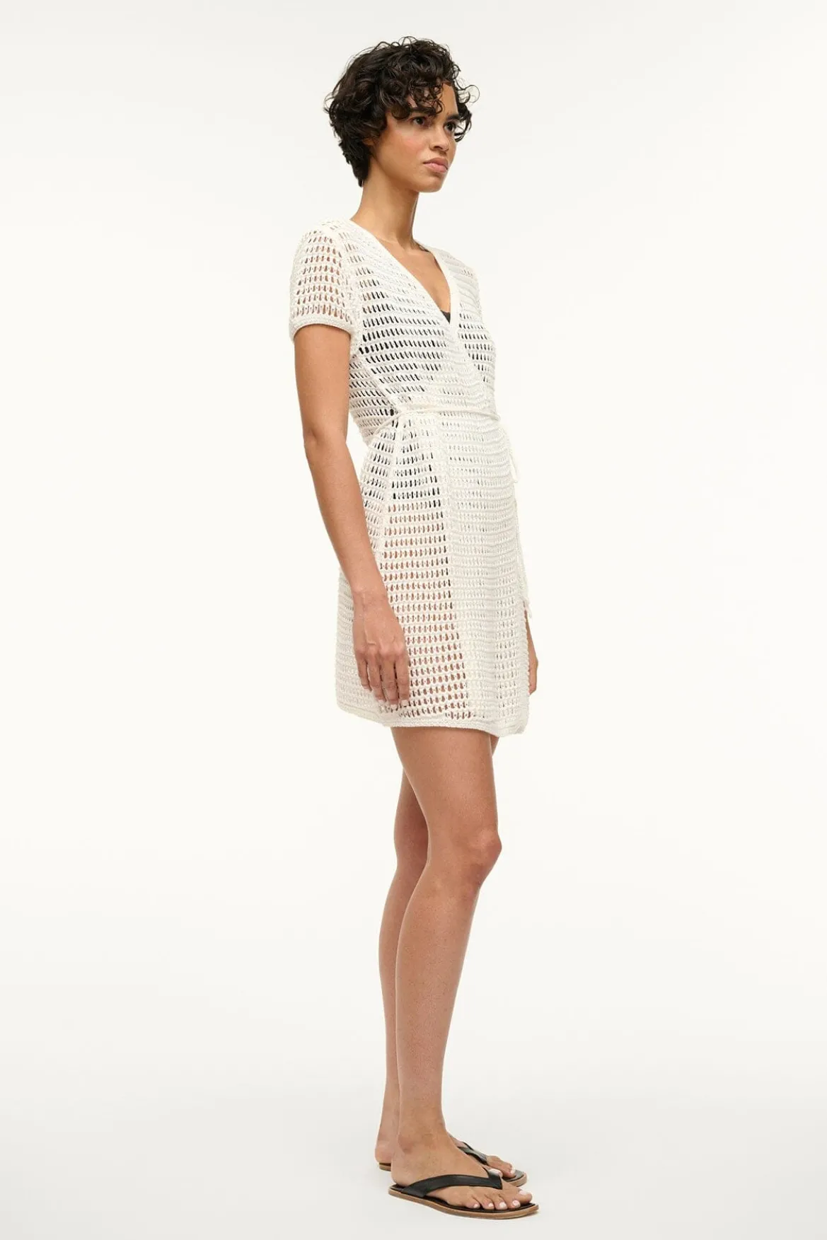 STAUD SPRITZ DRESS IVORY