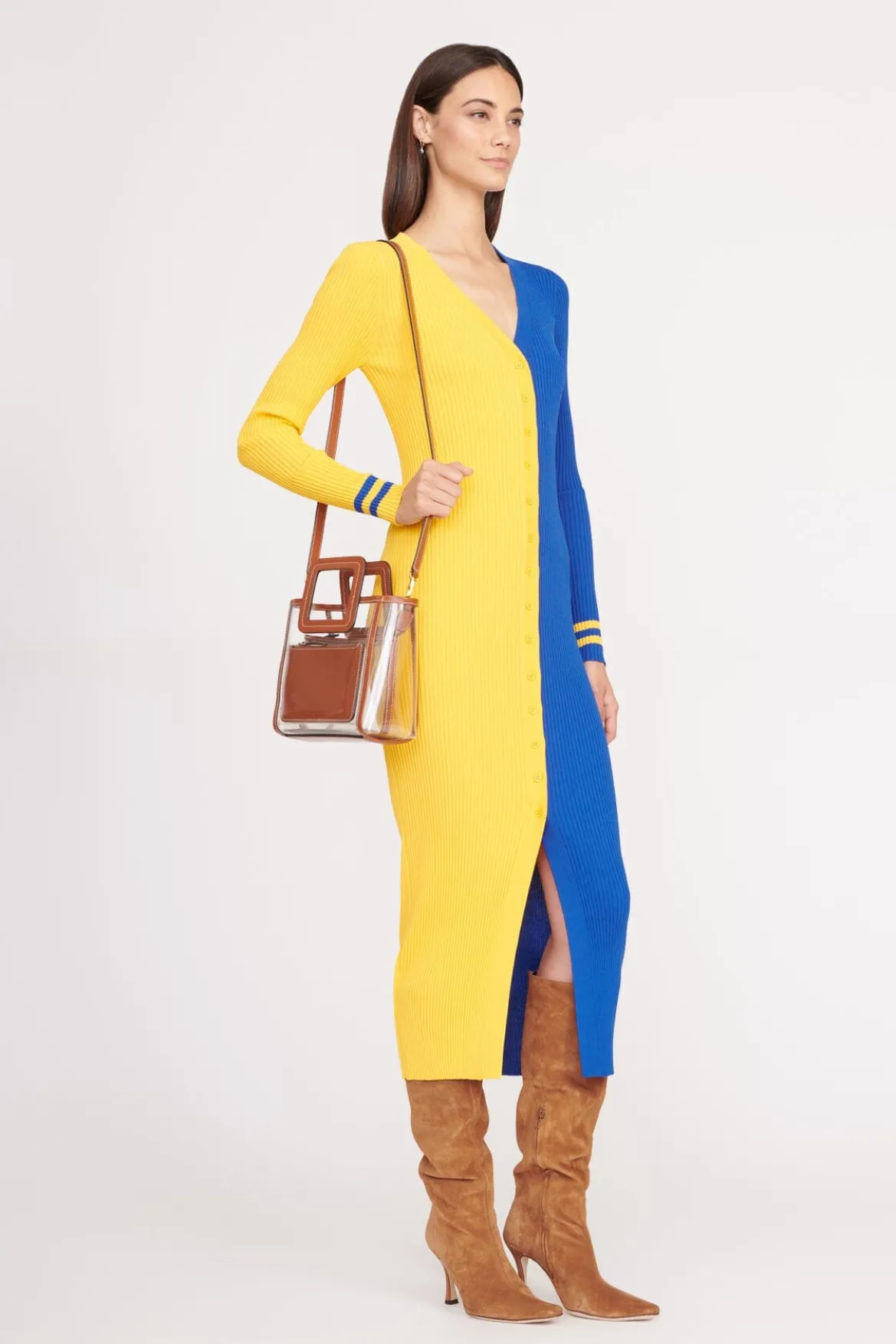 STAUD STADIUM MINI SHIRLEY BAG CLEAR TAN