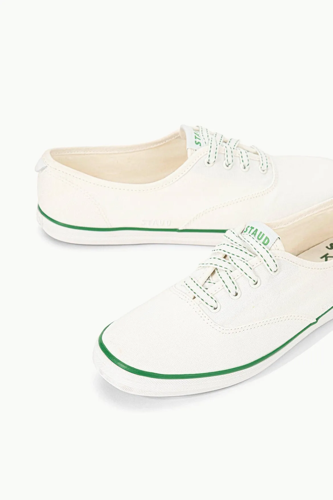 STAUD STAUD KEDS CHAMPION CANVAS WHITE GREEN