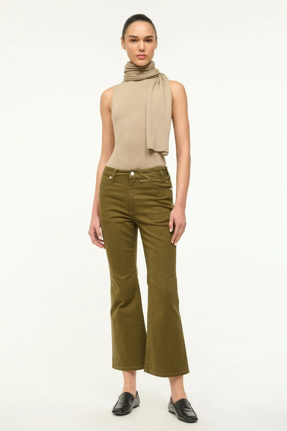 STAUD STAUD WRANGLER THE CROPPED BOOT JEAN SERGEANT GREEN