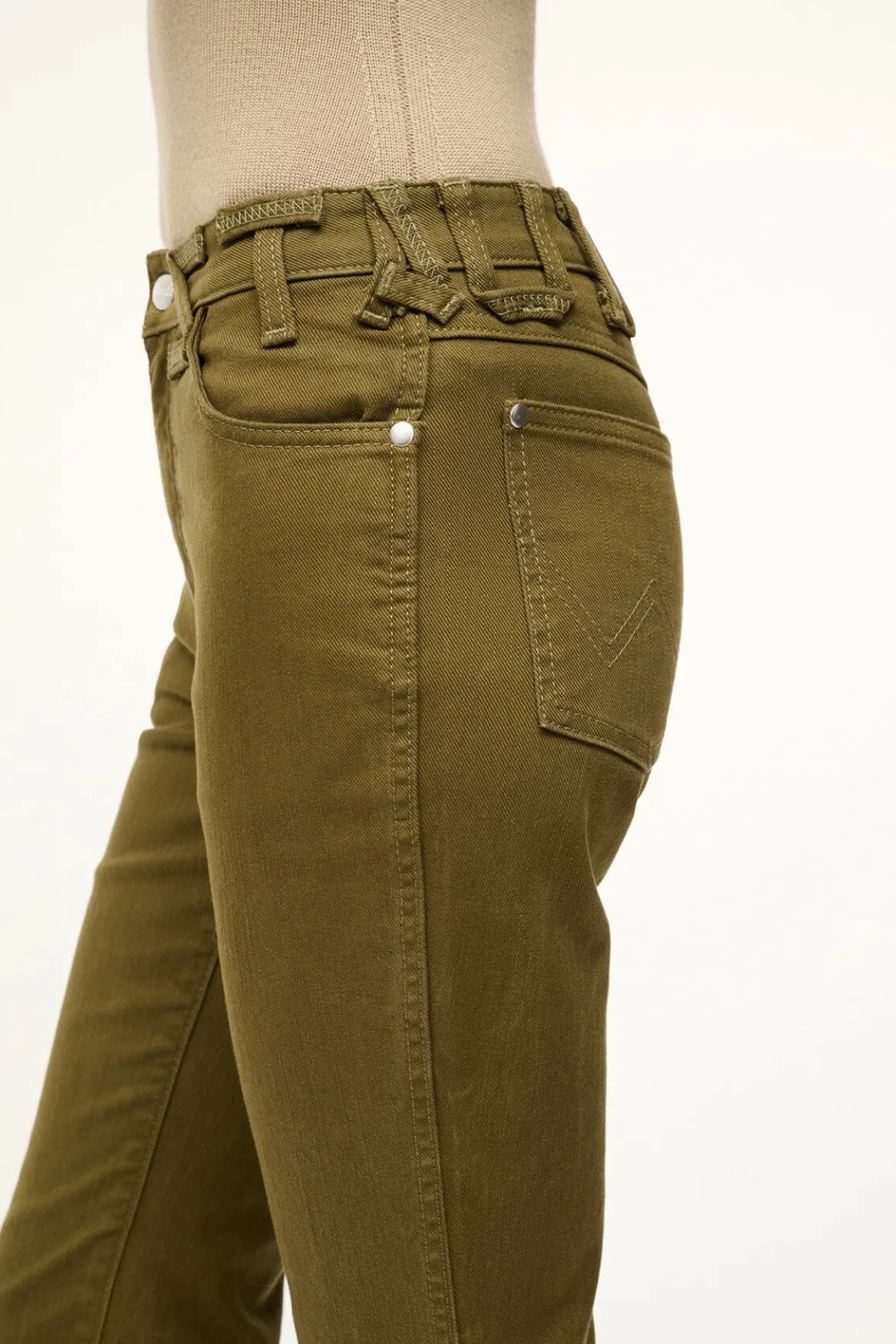 STAUD STAUD WRANGLER THE CROPPED BOOT JEAN SERGEANT GREEN