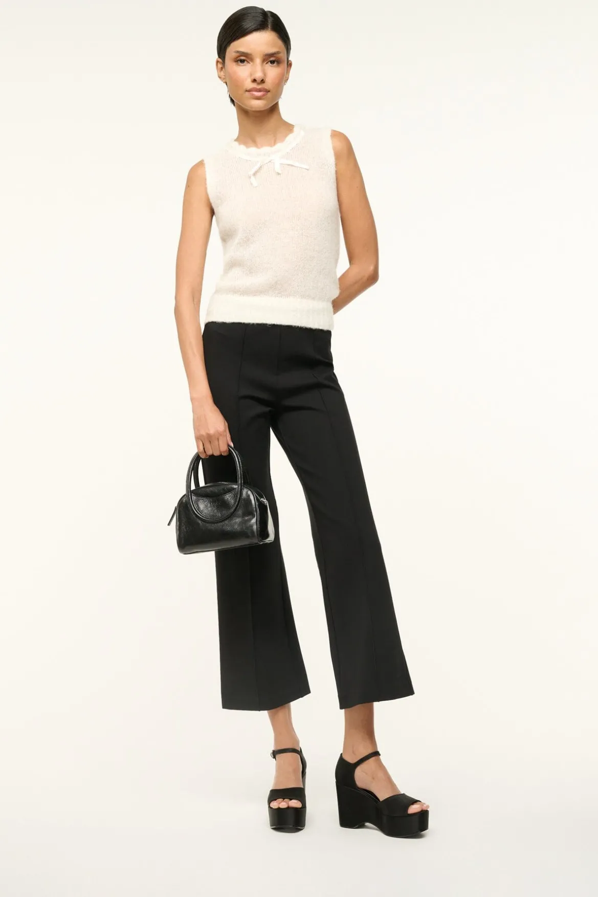 STAUD STELLA PLATFORM SANDAL BLACK