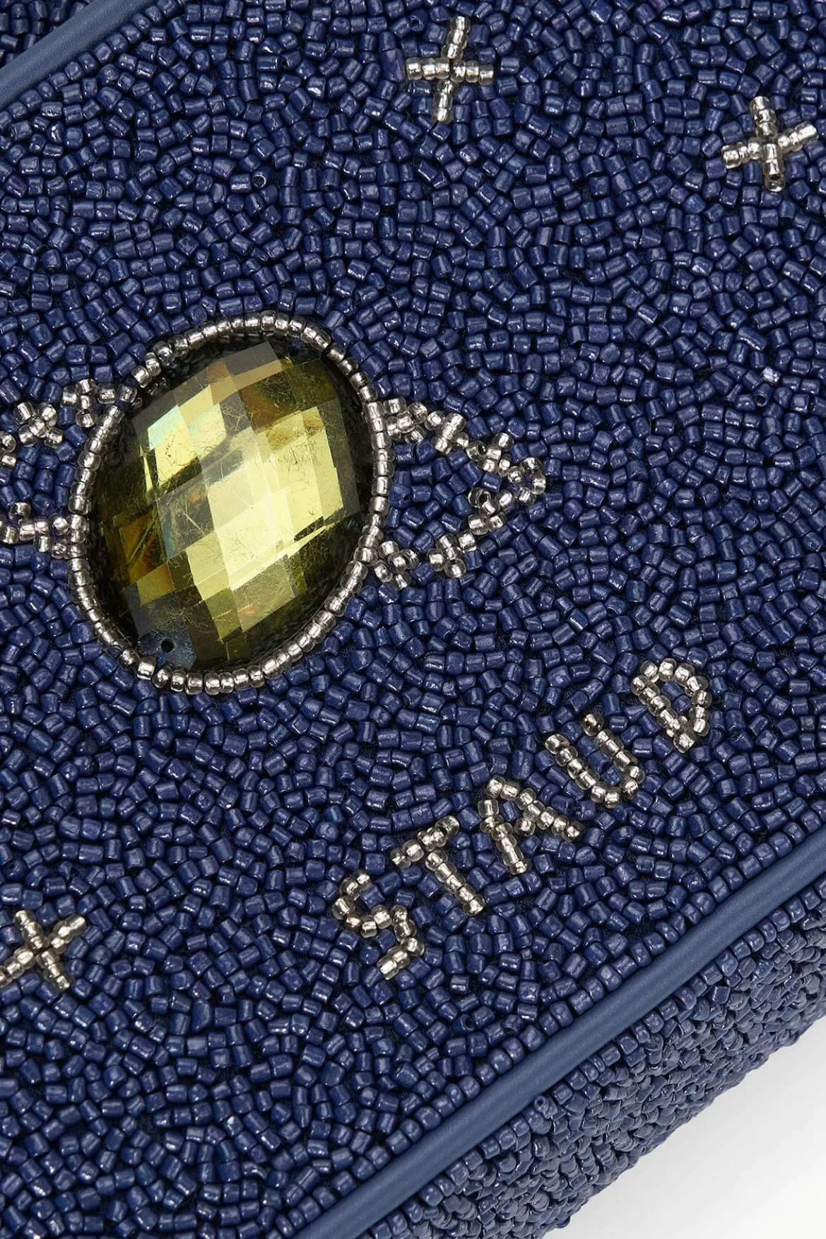 STAUD TOMMY BEADED BAG NAVY CELESTIAL