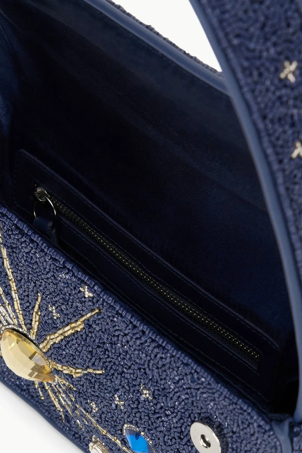 STAUD TOMMY BEADED BAG NAVY CELESTIAL