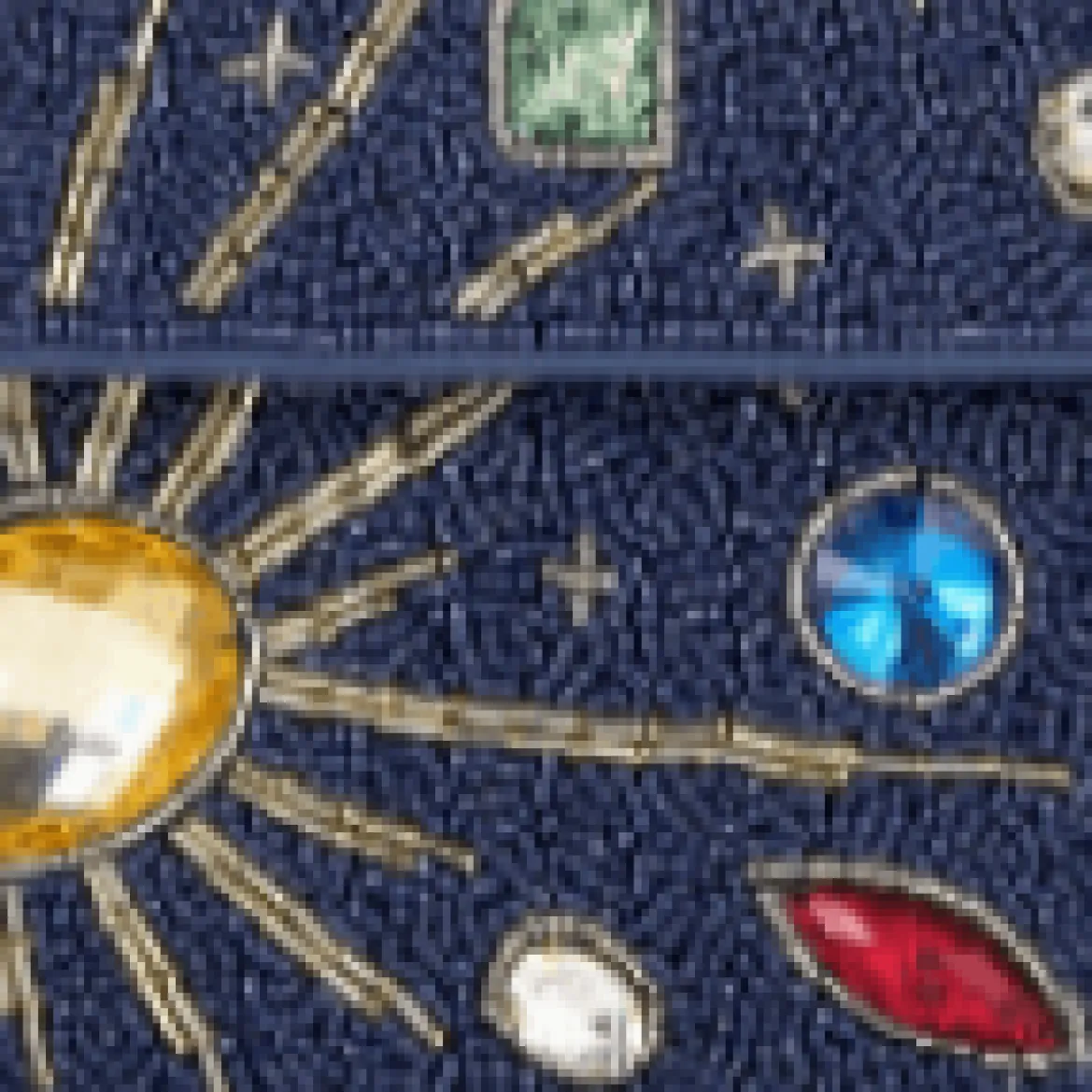 STAUD TOMMY BEADED BAG NAVY CELESTIAL