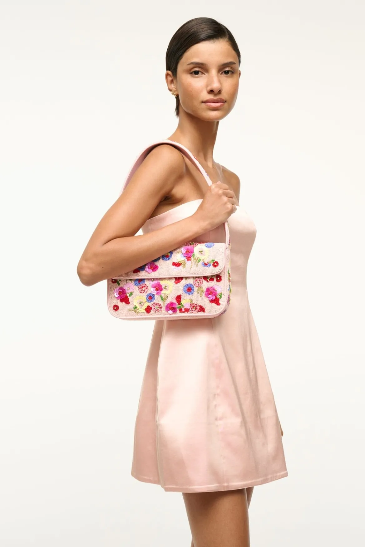 STAUD TOMMY BEADED BAG WILDFLOWERS