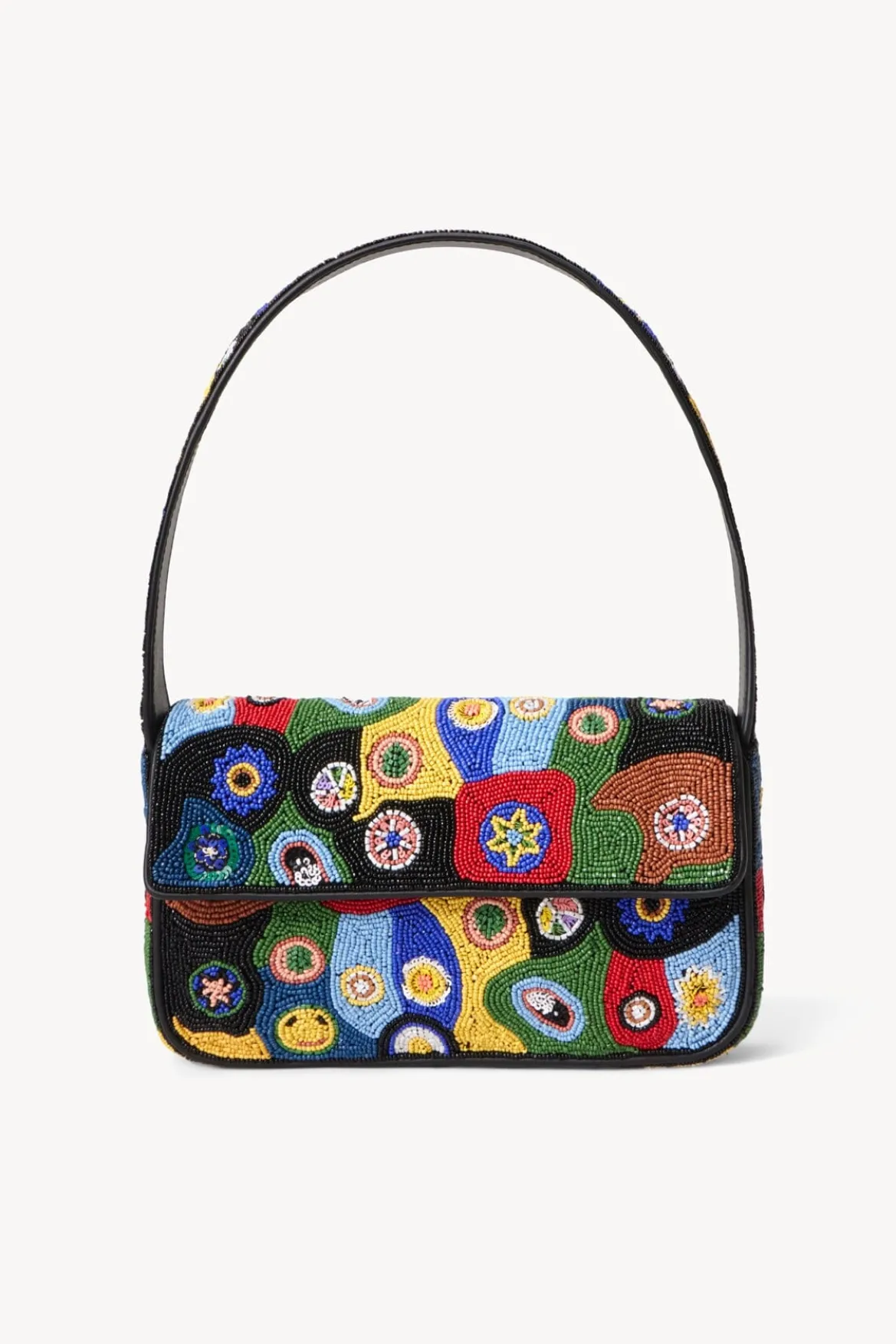 STAUD TOMMY BEADED BAG | BLACK MILLEFIORI