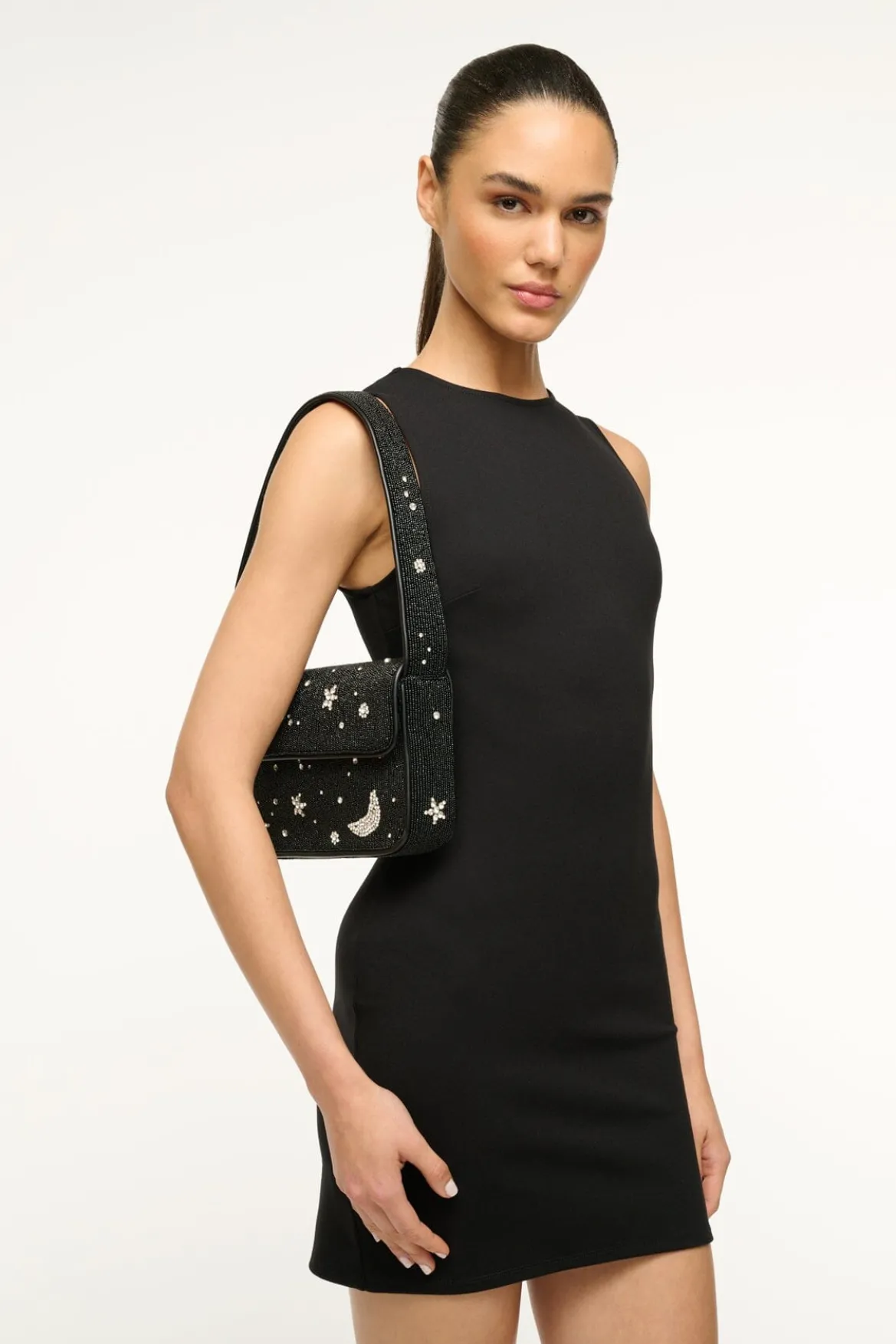 STAUD TOMMY BEADED BAG STARRY NIGHT