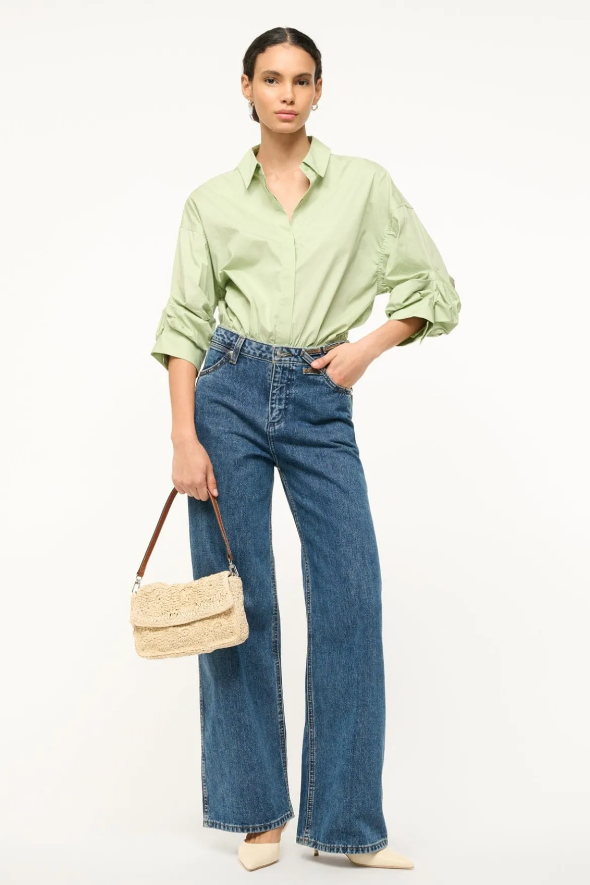 STAUD TRAVERSE BODYSUIT PALE JADE