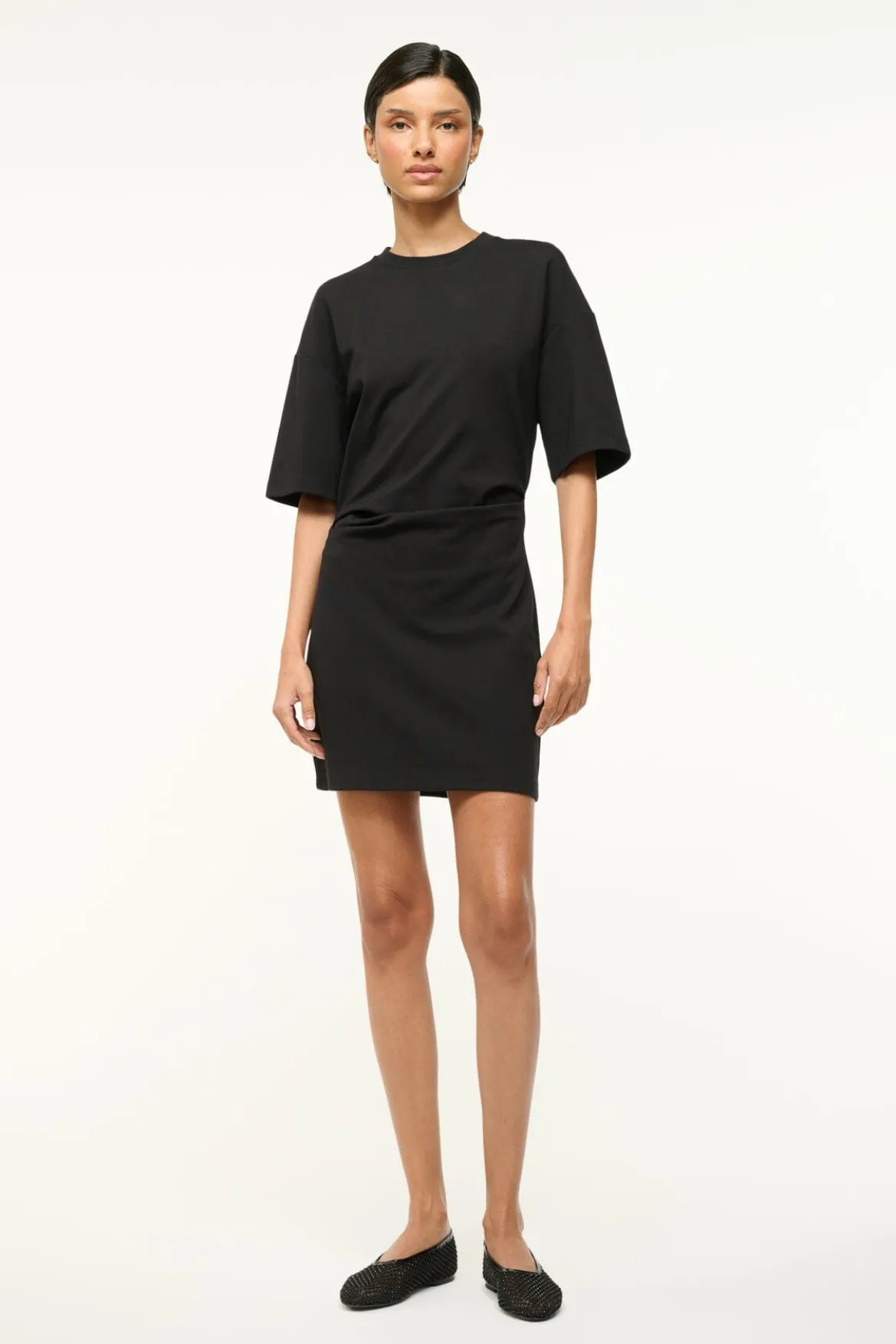 STAUD TRUMAN MINI DRESS BLACK