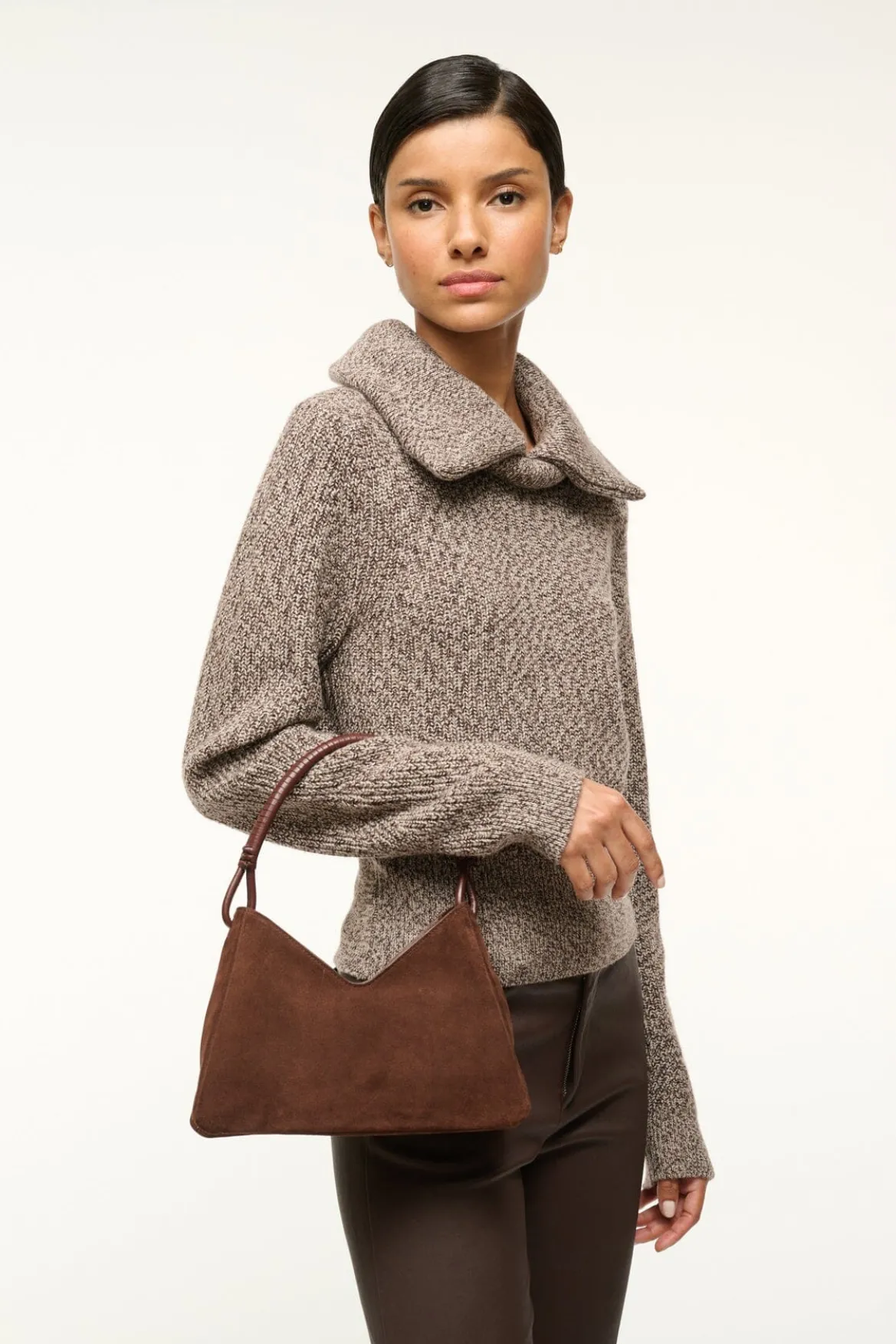 STAUD VALERIE SHOULDER BAG MAHOGANY