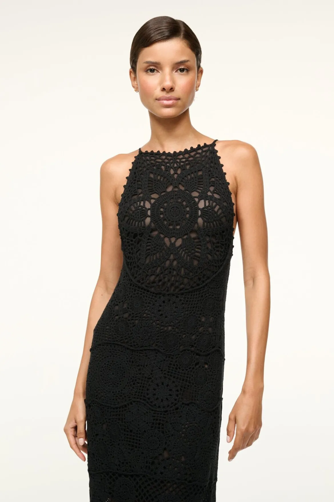 STAUD WHIMSY DRESS BLACK