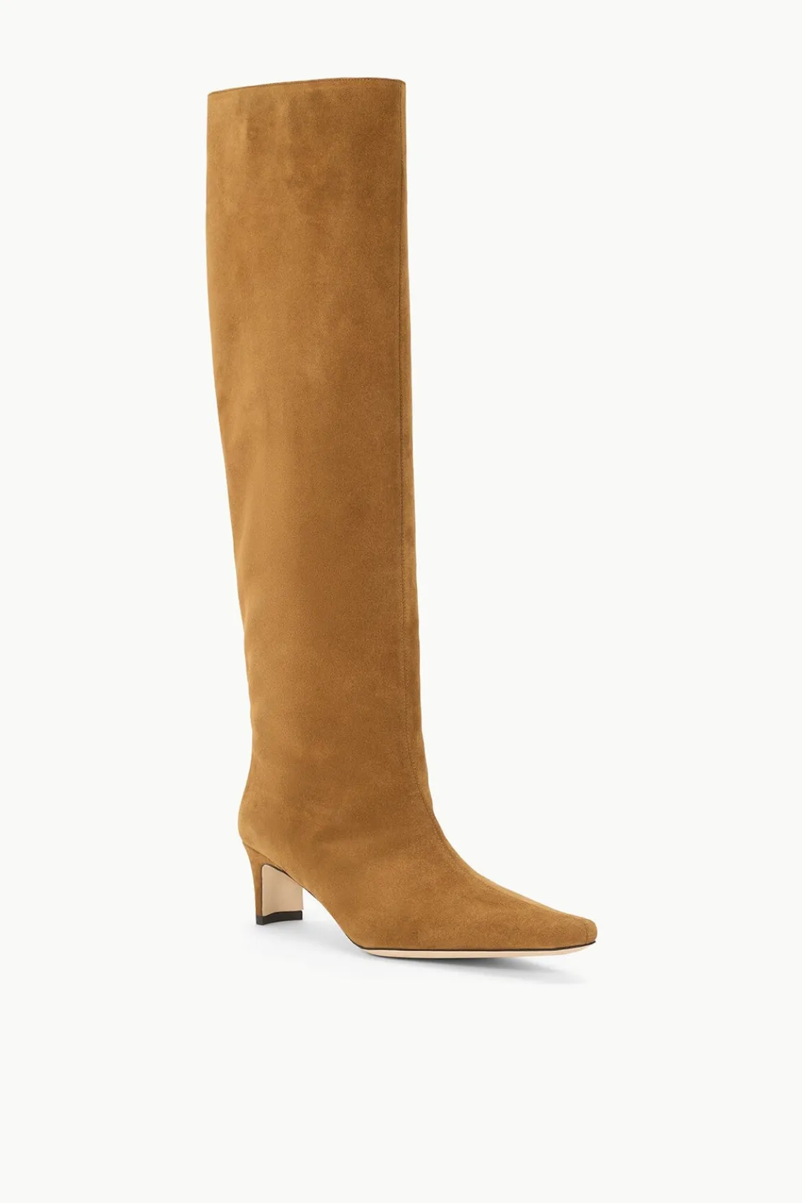 STAUD WIDE SHAFT WALLY BOOT TAN SUEDE