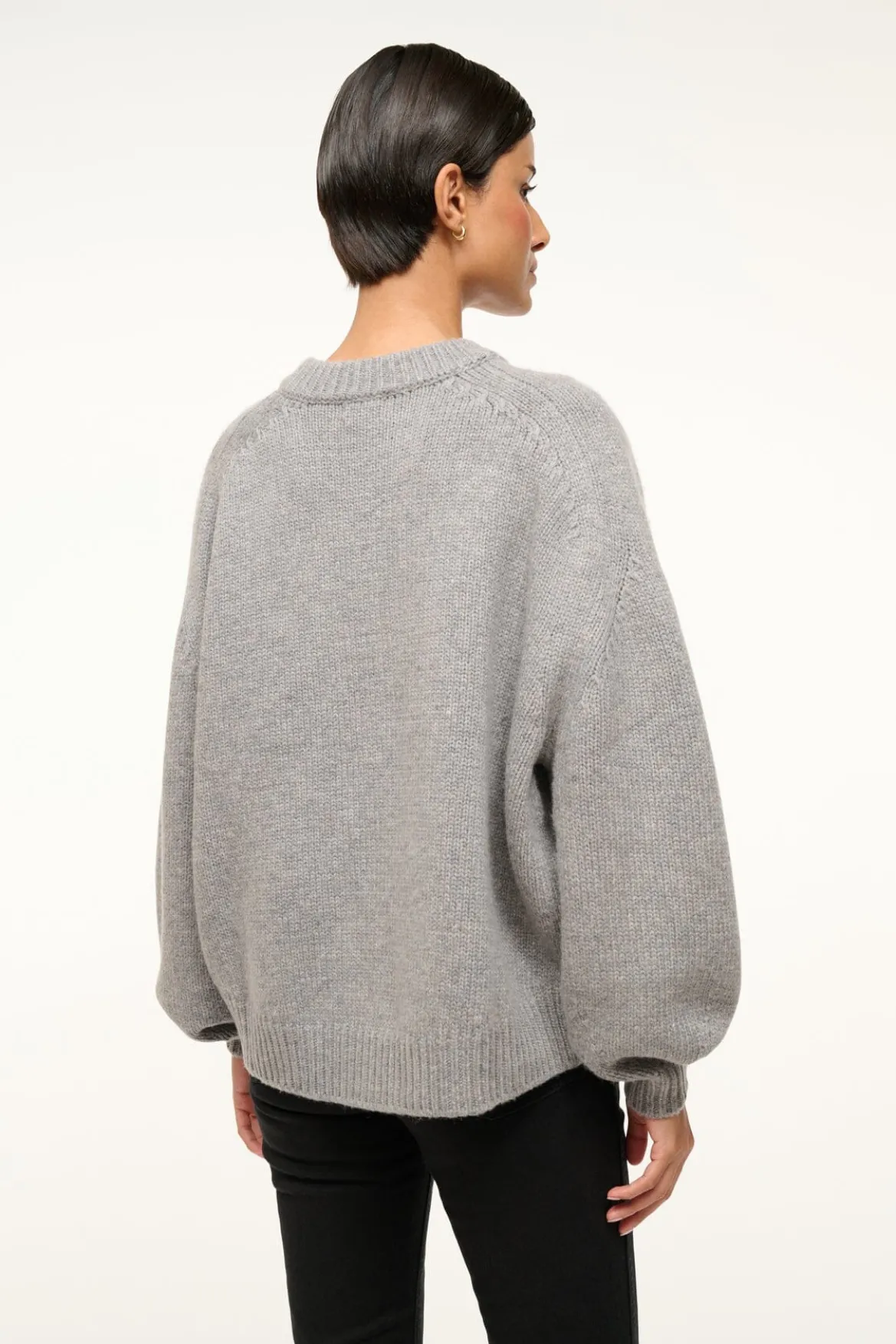 STAUD WILSON SWEATER HEATHER GREY
