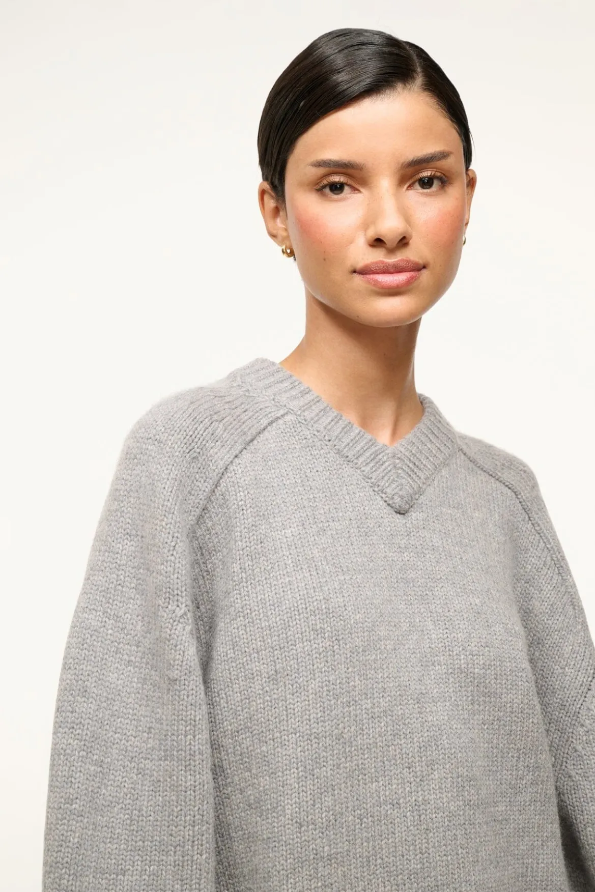 STAUD WILSON SWEATER HEATHER GREY
