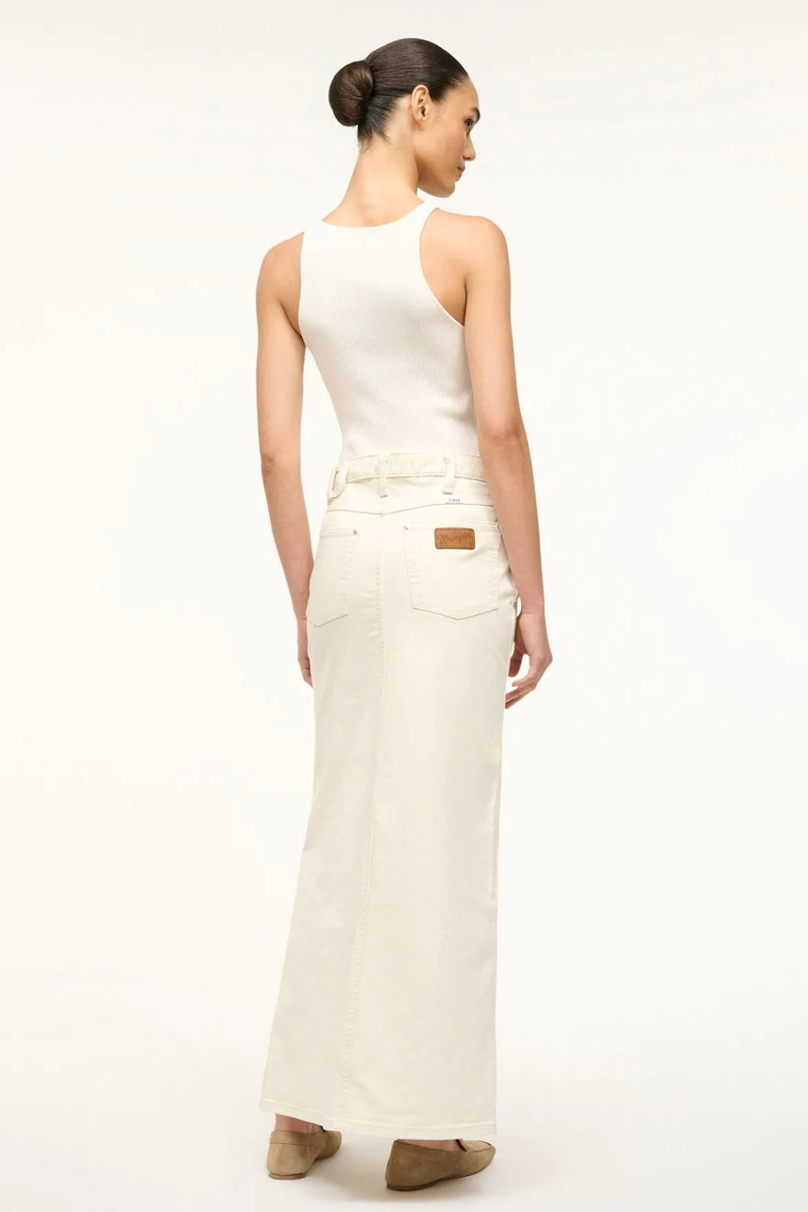 STAUD WRANGLER THE MAXI SKIRT CREAM