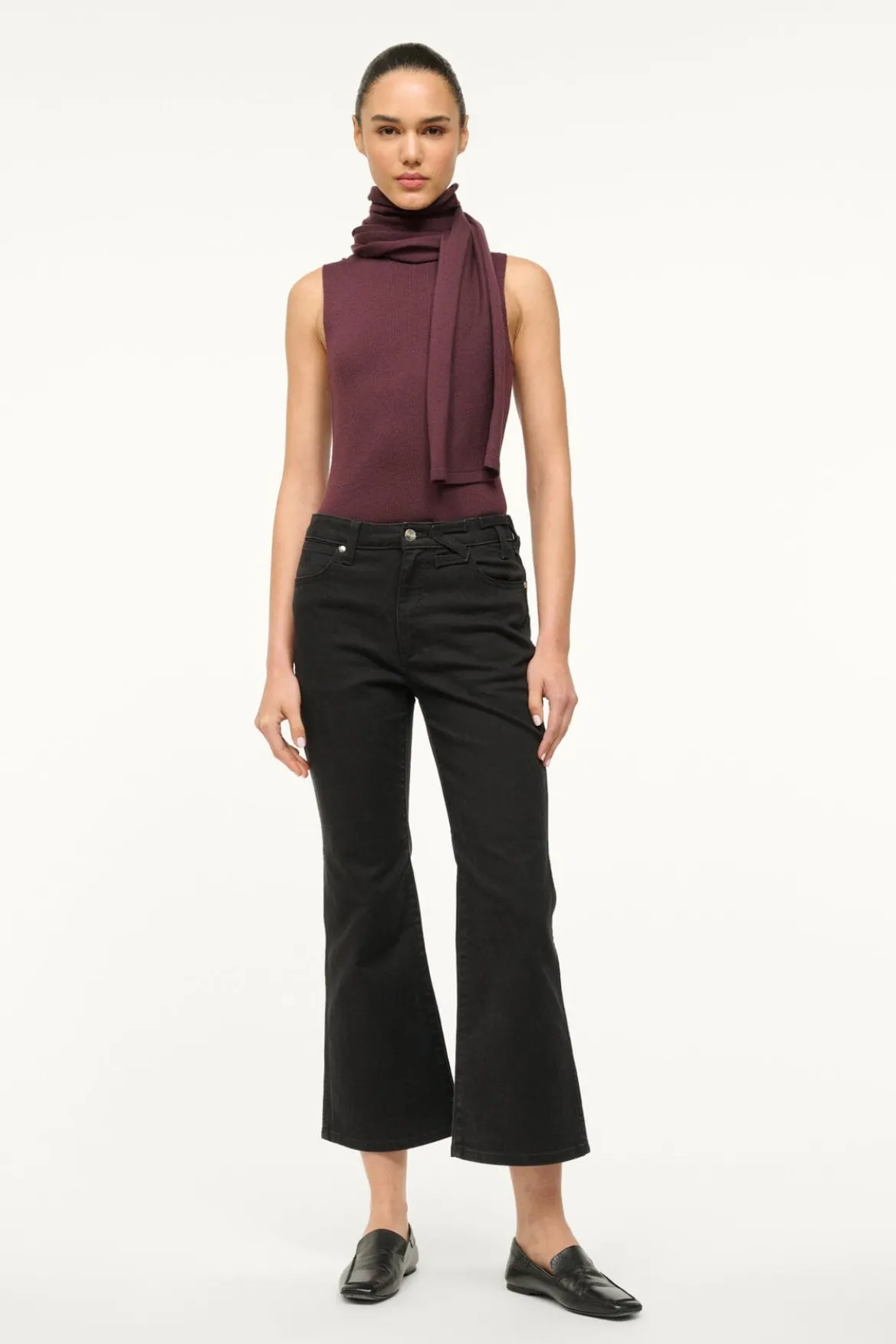 STAUD WRANGLER THE CROPPED BOOT JEAN BLACK