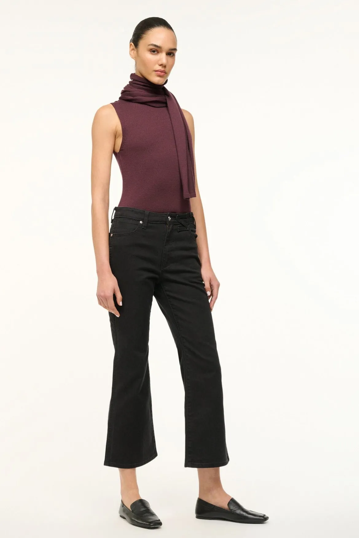 STAUD WRANGLER THE CROPPED BOOT JEAN BLACK