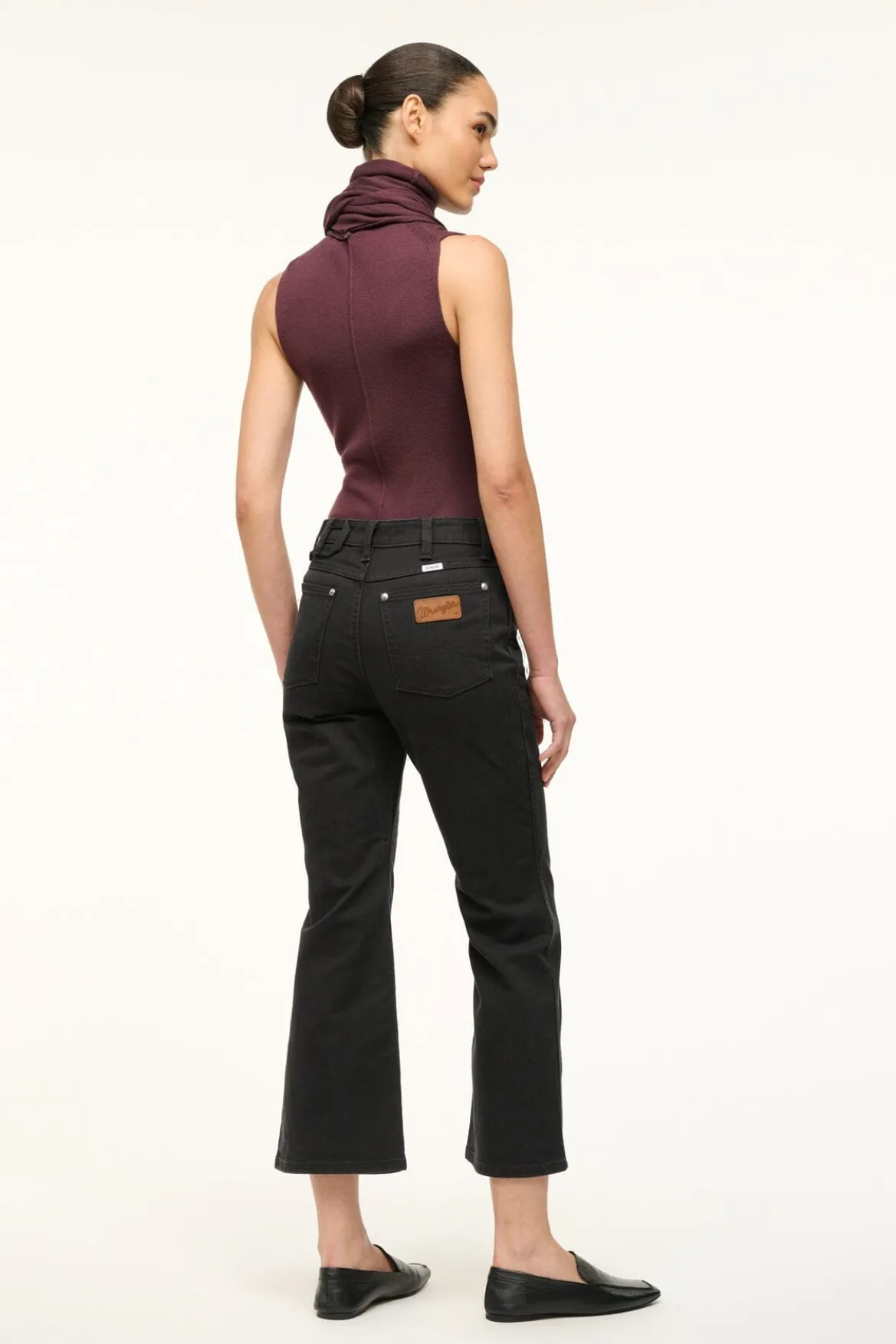 STAUD WRANGLER THE CROPPED BOOT JEAN BLACK