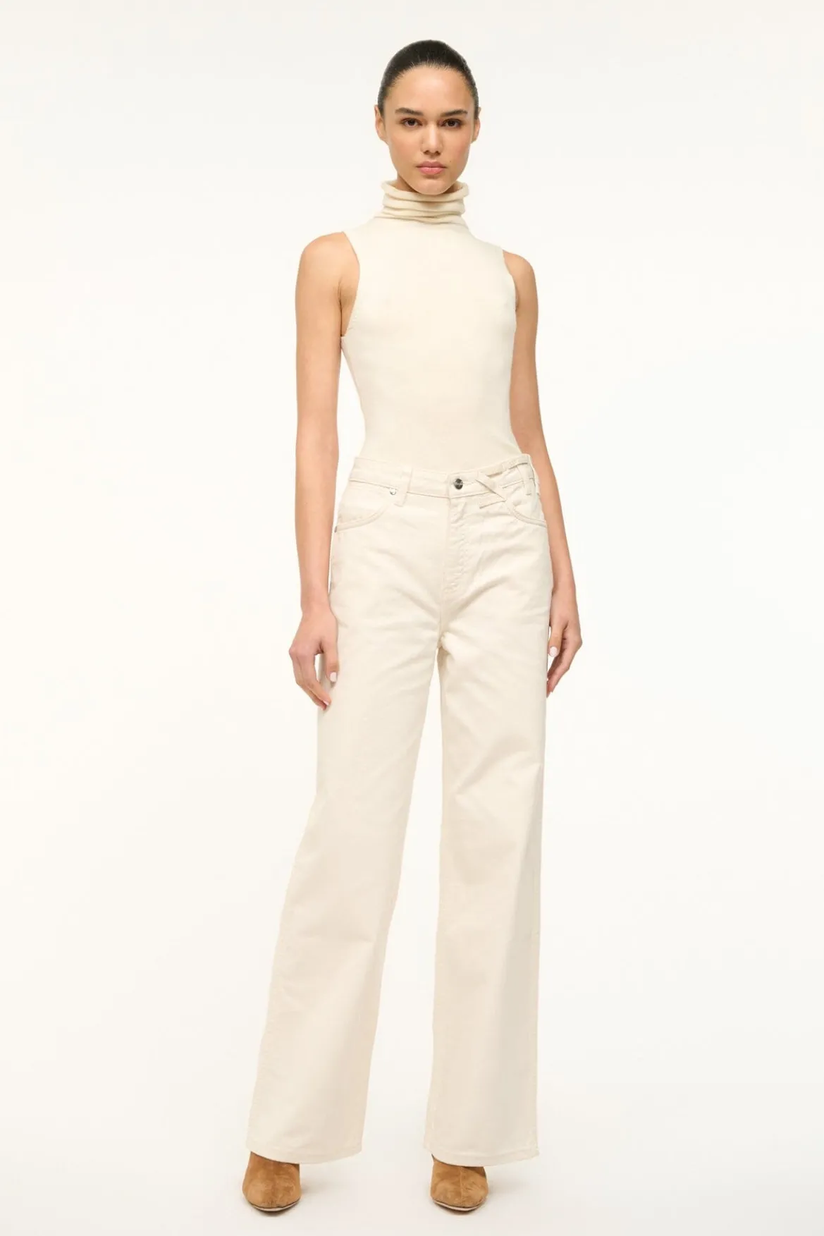 STAUD WRANGLER THE LOOSE JEAN CREAM