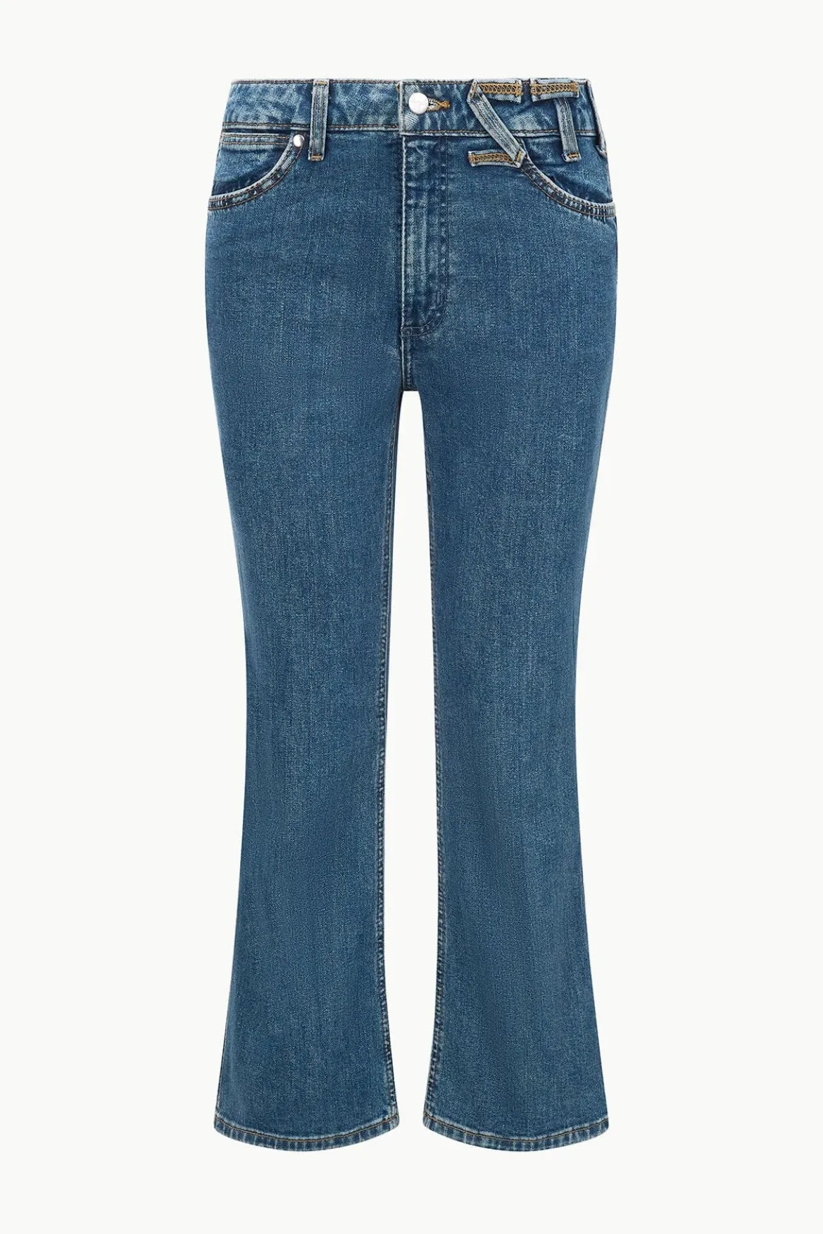 STAUD WRANGLER THE CROPPED BOOT JEAN INDIGO WASH