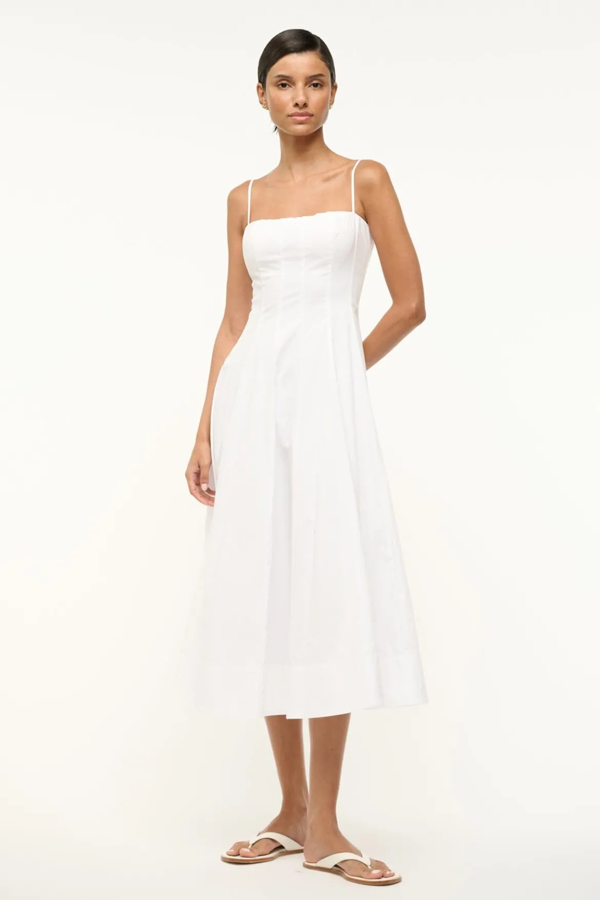 STAUD WYLIE DRESS WHITE