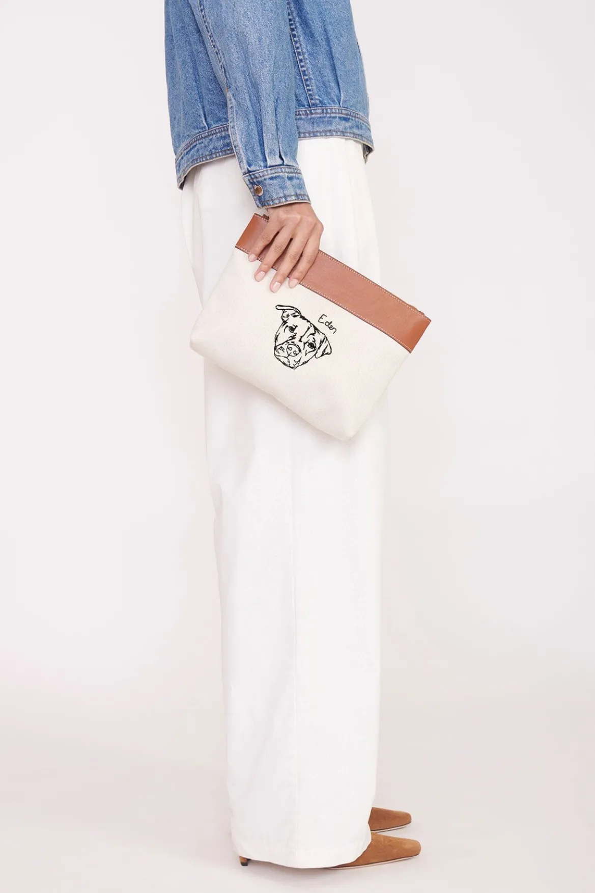 STAUD x C.BONZ CUSTOM DUCKIE ZIP POUCH | CREAM TAN